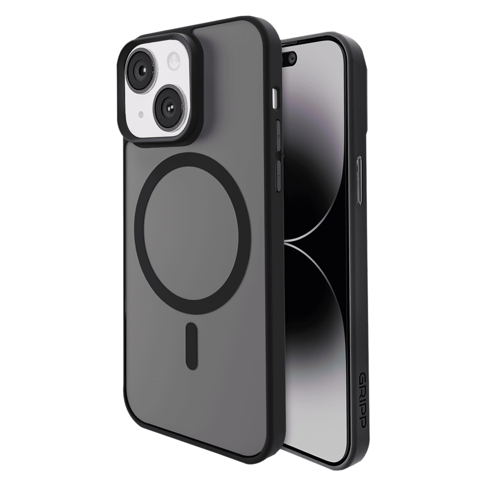 GRIPP Bolt Hard TPU Back Cover for Apple iPhone 15 (MagSafe Compatible, Black)_1