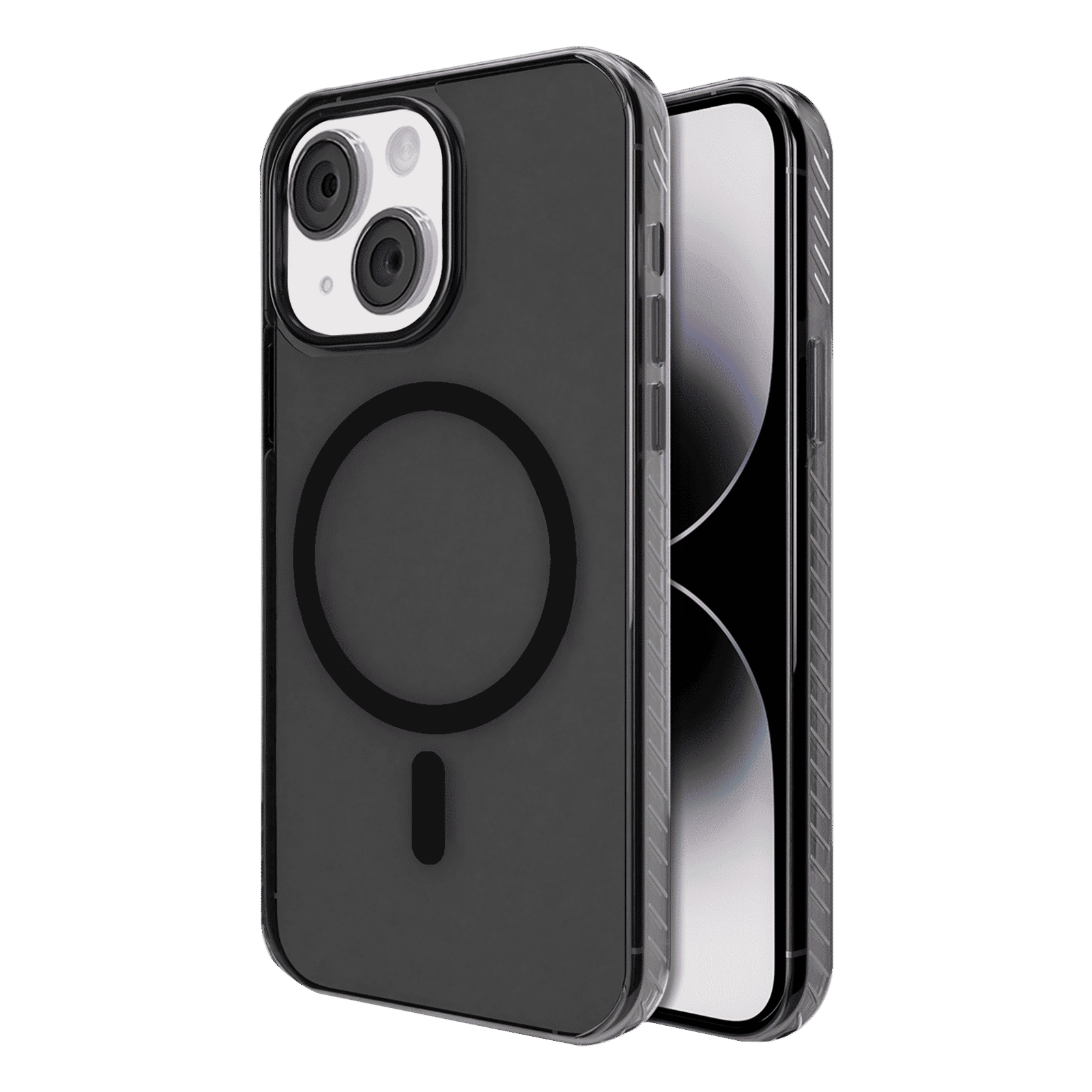 GRIPP Combat TPU & Polycarbonate Back Cover for Apple iPhone 15 (MagSafe Compatible, Smoke)_1