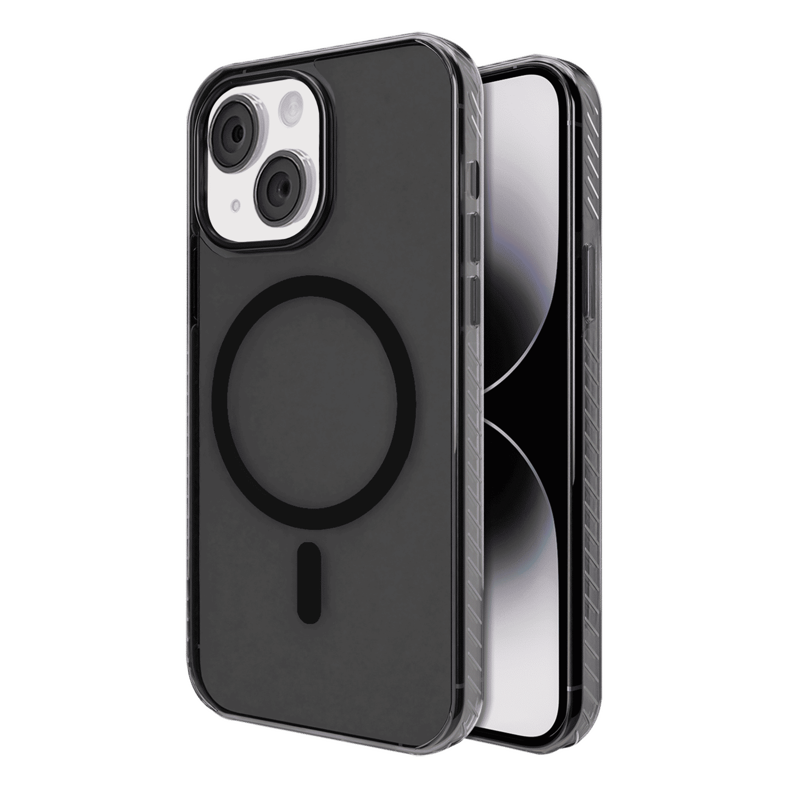 GRIPP Combat TPU & Polycarbonate Back Cover for Apple iPhone 15 Plus (MagSafe Compatible, Smoke)_1