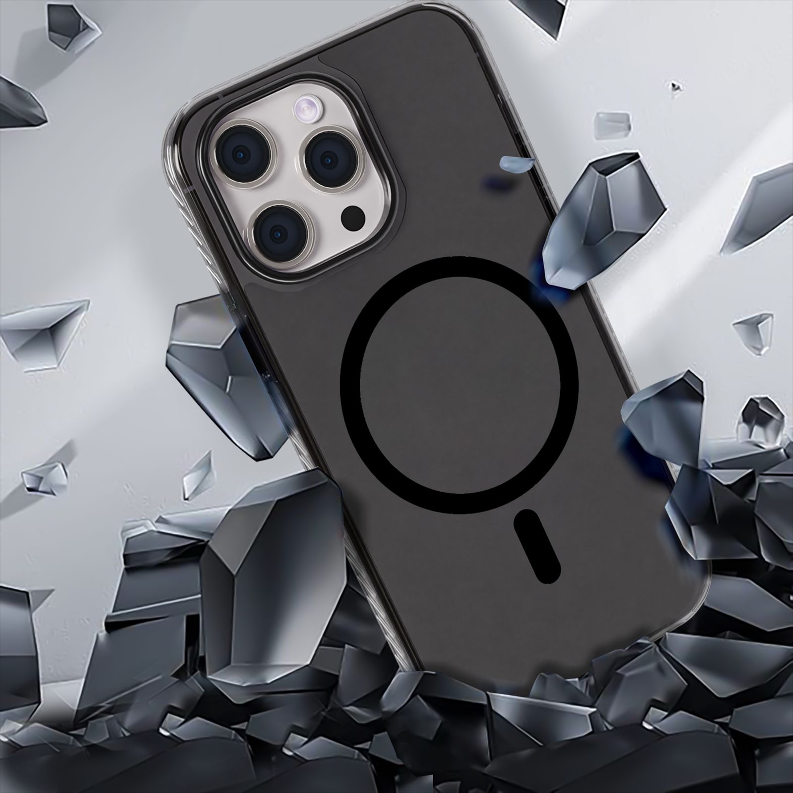 GRIPP Combat TPU & Polycarbonate Back Cover for Apple iPhone 15 Pro (MagSafe Compatible, Smoke)_6