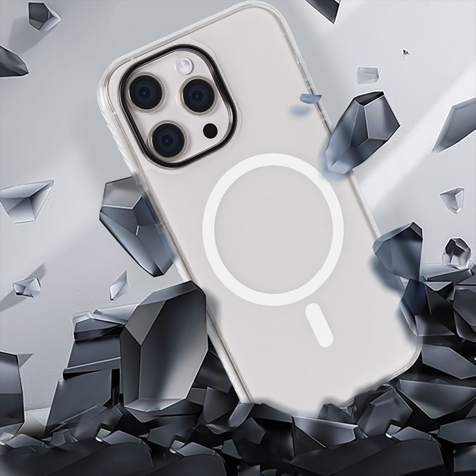 GRIPP Combat TPU & Polycarbonate Back Cover for Apple iPhone 15 Pro Max (MagSafe Compatible, Clear)_7