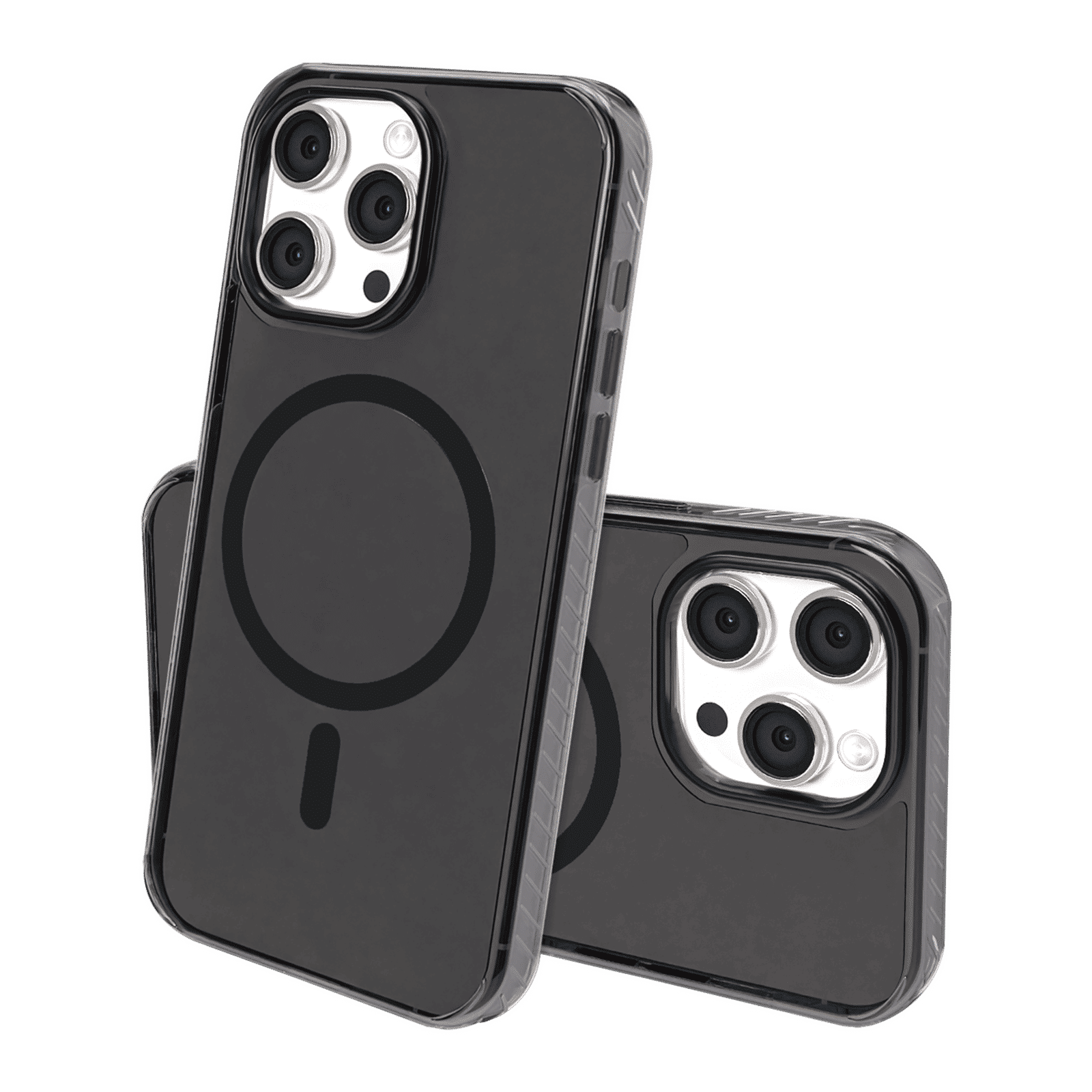 GRIPP Combat TPU & Polycarbonate Back Cover for Apple iPhone 15 Pro Max (MagSafe Compatible, Smoke)_2