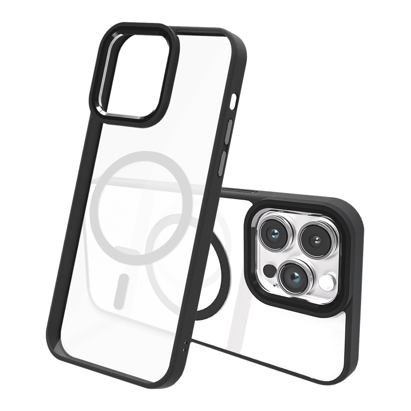 GRIPP Clarion Hard & Soft Polycarbonate Back Cover for Apple iPhone 15 Pro (MagSafe Compatible, Black)_3