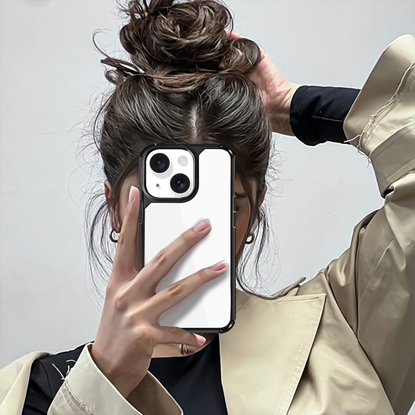 GRIPP Defender Hard TPU & Polycarbonate Back Cover for Apple iPhone 15 (Anti-Bacterial Technology, Black)_7