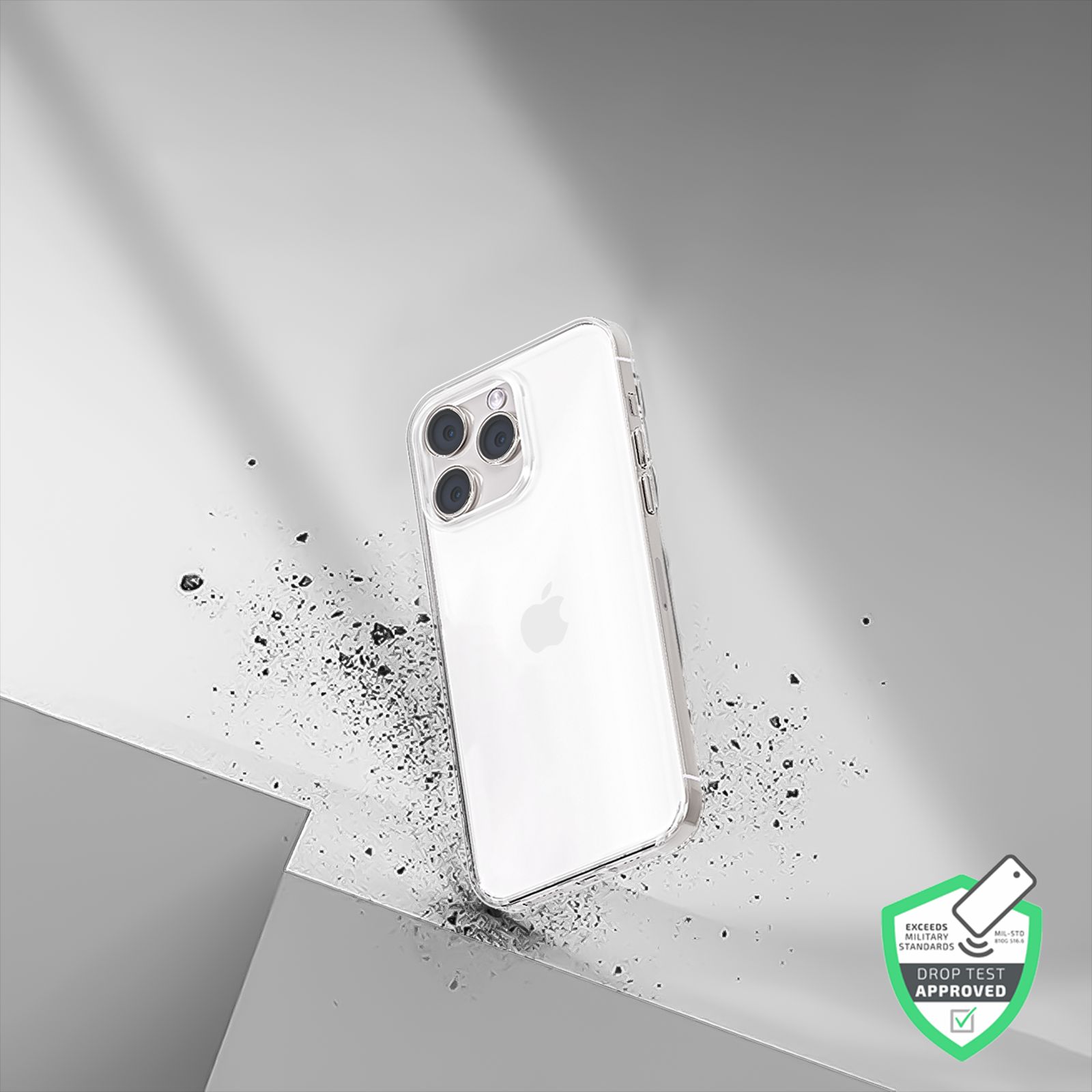 GRIPP Clear Hard TPU & Polycarbonate Back Cover for Apple iPhone 15 Pro Max (Anti-Yellowing UV Coating, Clear)_5