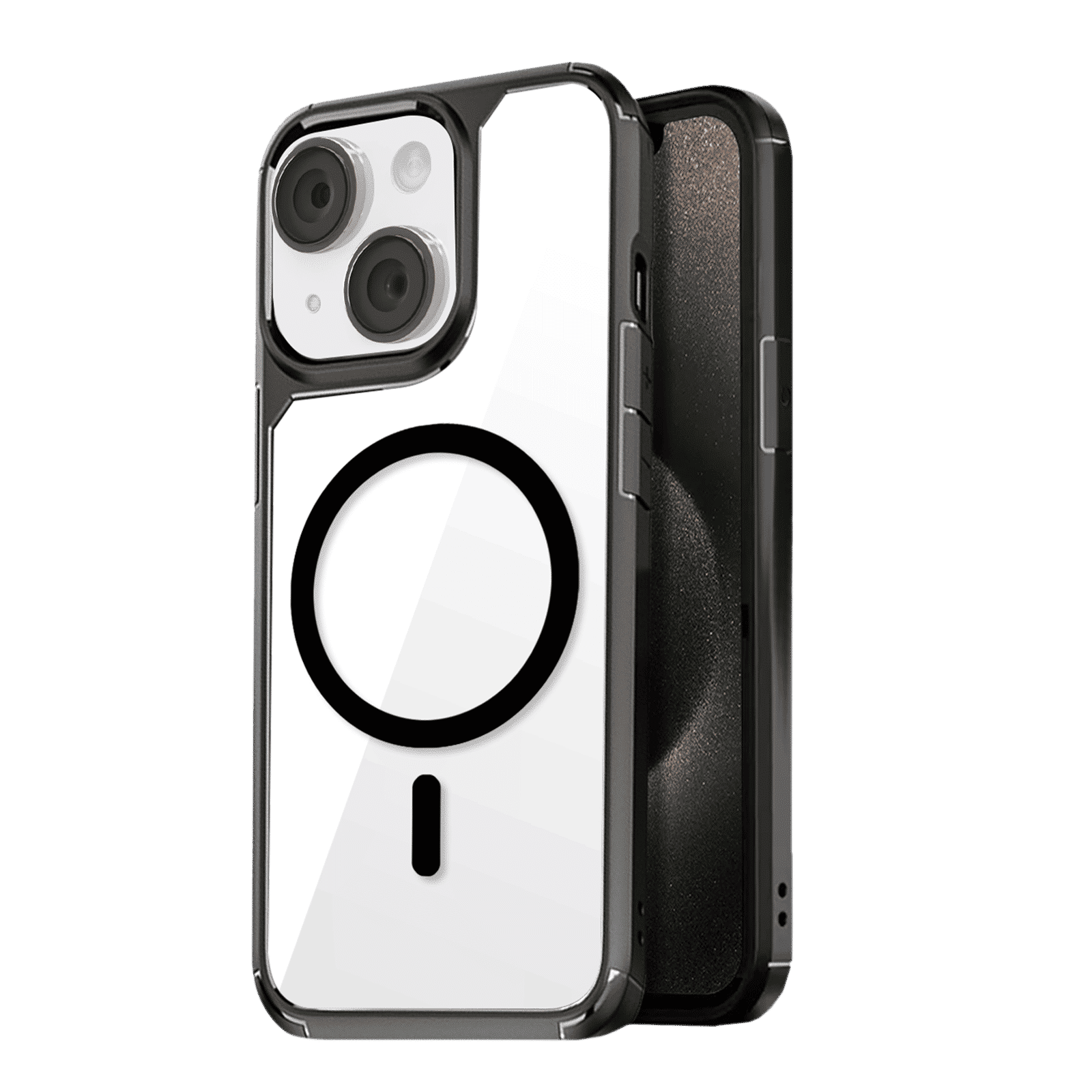 GRIPP Defender Hard TPU & Polycarbonate Back Cover for Apple iPhone 15 (MagSafe Compatible, Black)_1