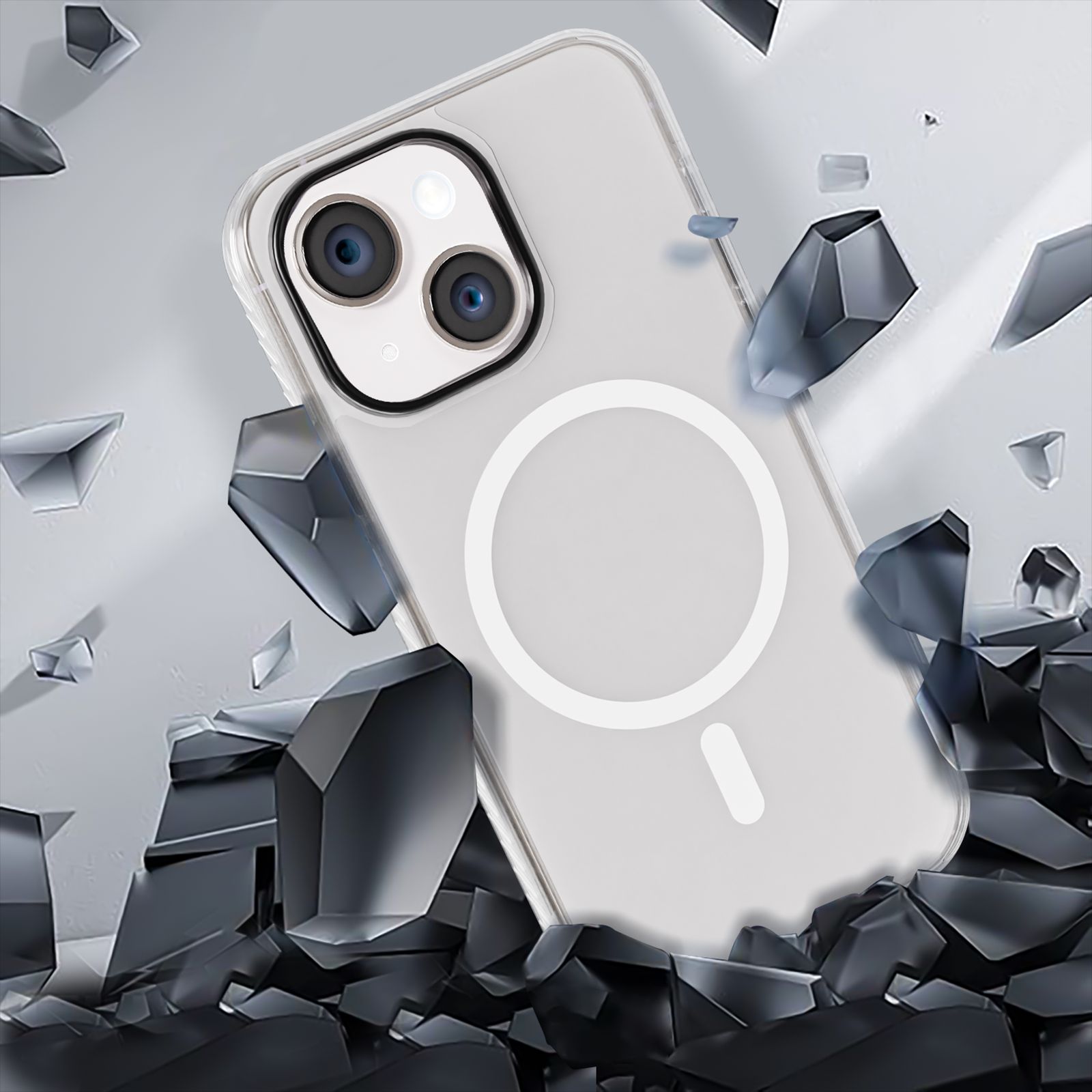 GRIPP Clear Hard TPU & Polycarbonate Back Cover for Apple iPhone 15 (MagSafe Compatible, Clear)_5