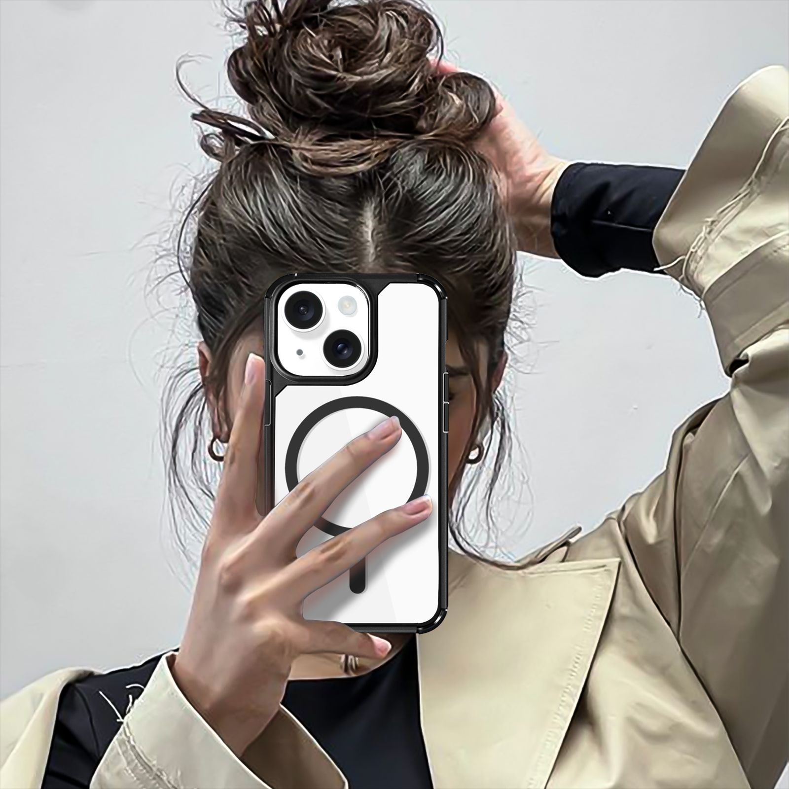 GRIPP Defender Hard TPU & Polycarbonate Back Cover for Apple iPhone 15 Plus (MagSafe Compatible, Black)_7