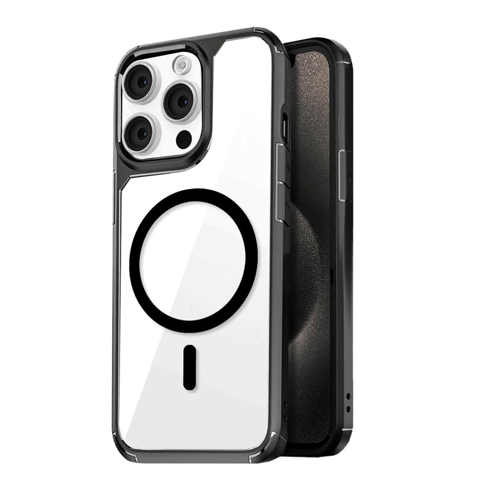 GRIPP Defender Hard TPU & Polycarbonate Back Cover for Apple iPhone 15 Pro Max (MagSafe Compatible, Black)_1