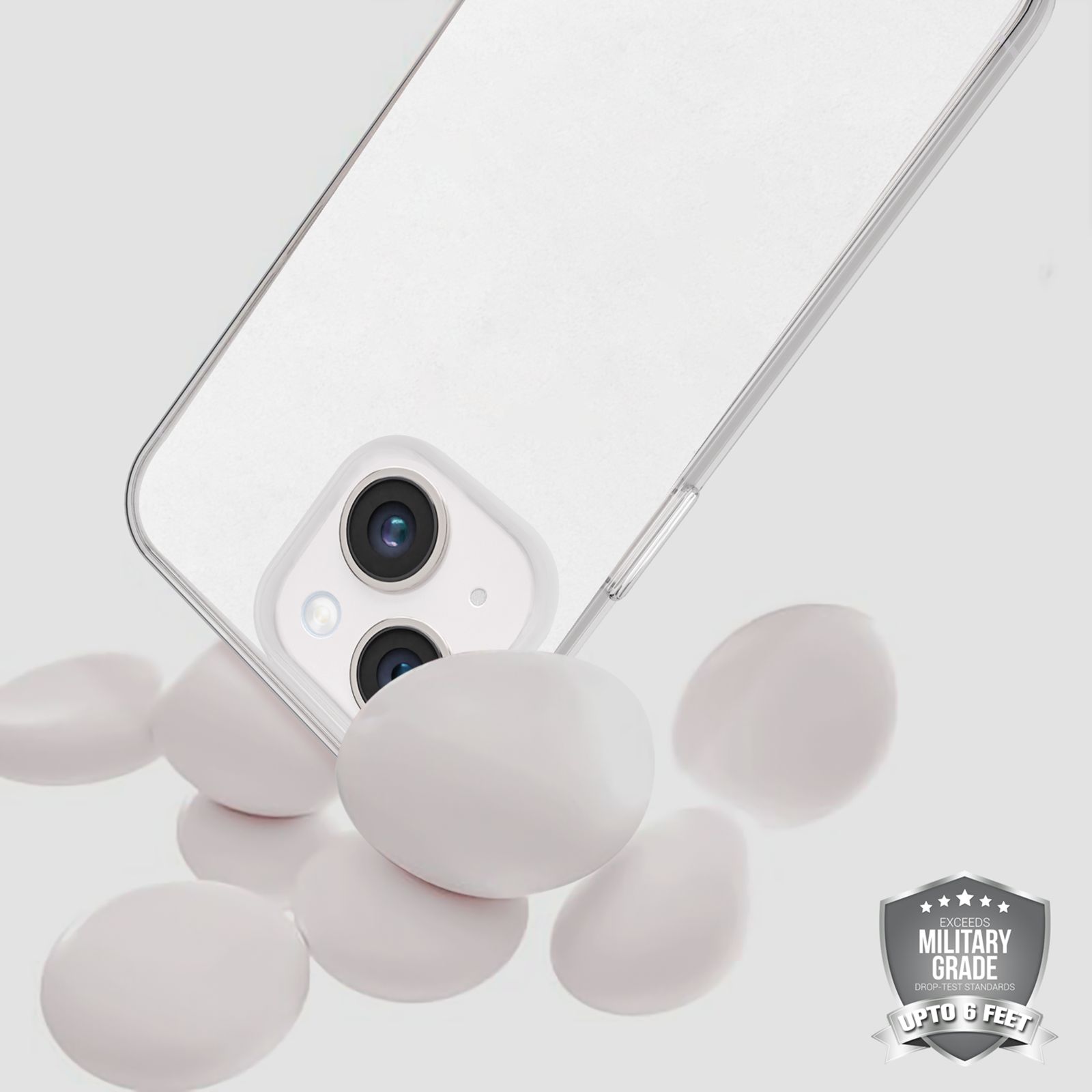 GRIPP Ice Frost Hard TPU & Polycarbonate Back Cover for Apple iPhone 15 (Anti Bacterial Technology, Clear)_6