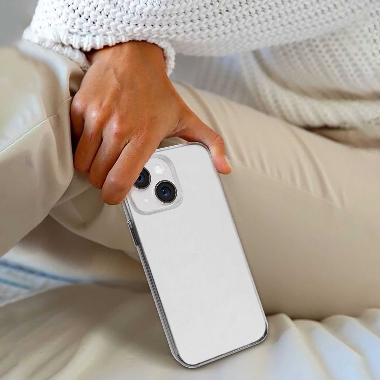 GRIPP Ice Frost Hard TPU & Polycarbonate Back Cover for Apple iPhone 15 Plus (Anti Bacterial Technology, Clear)_5