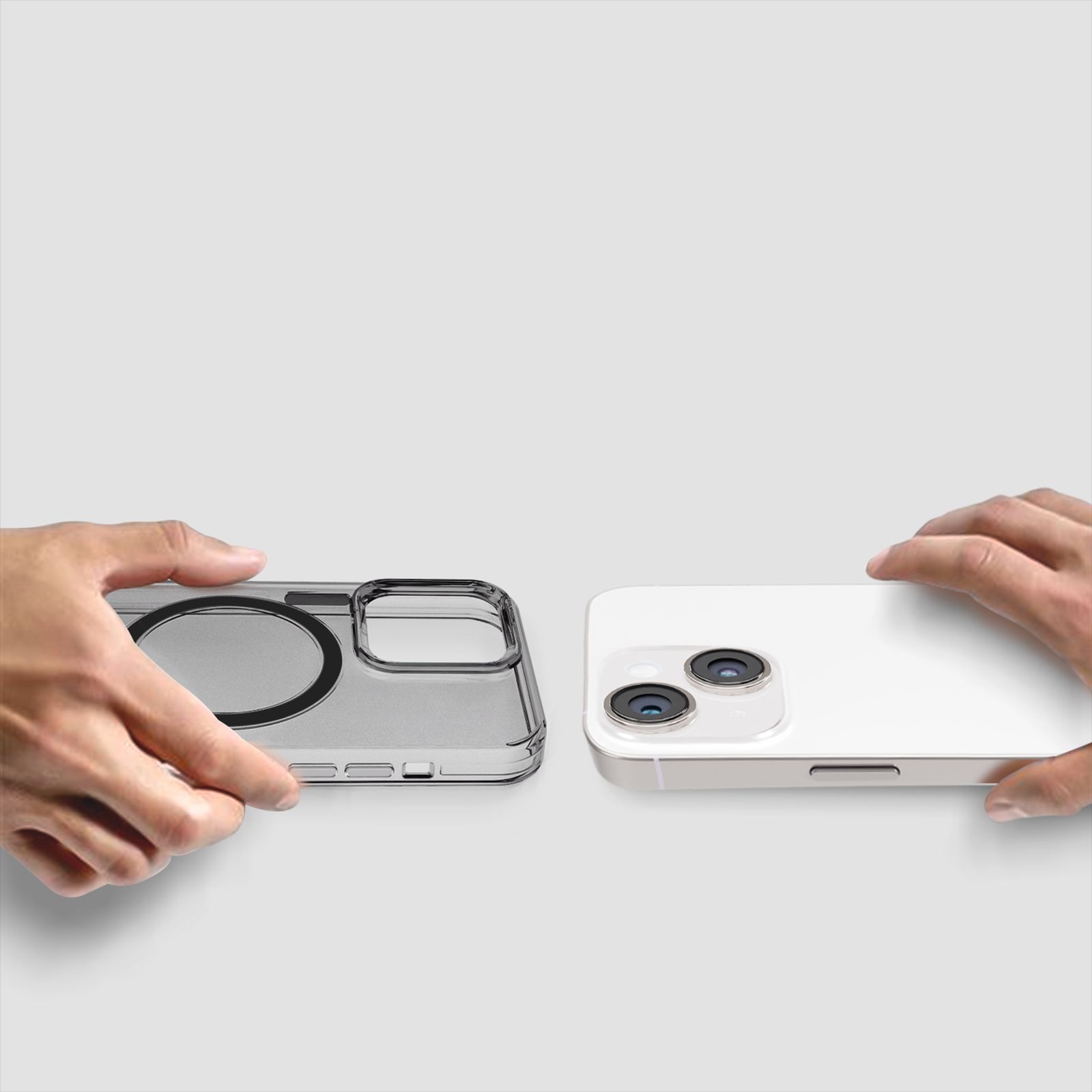 GRIPP Neo Hard TPU & Polycarbonate Back Cover for Apple iPhone 15 (MagSafe Compatible, Smoke)_4