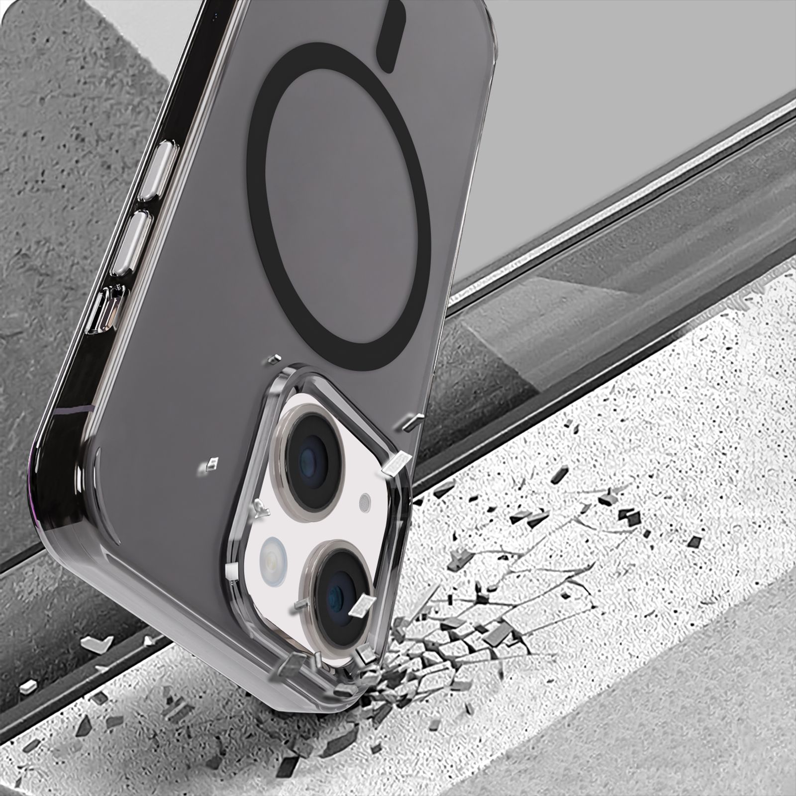 GRIPP Neo Hard TPU & Polycarbonate Back Cover for Apple iPhone 15 (MagSafe Compatible, Smoke)_5