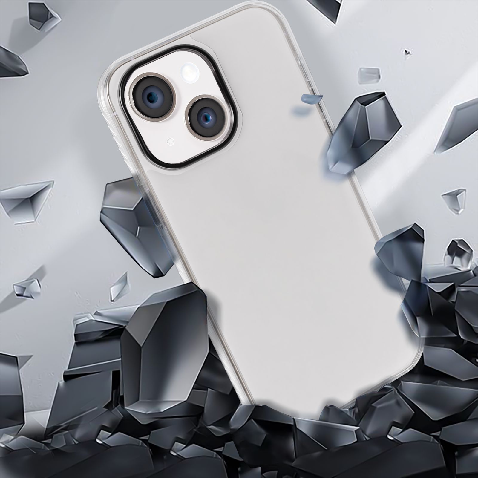 GRIPP Combat Hard & Soft TPU & Polycarbonate Back Cover for Apple iPhone 15 Plus (8ft Drop Tested, Clear)_7