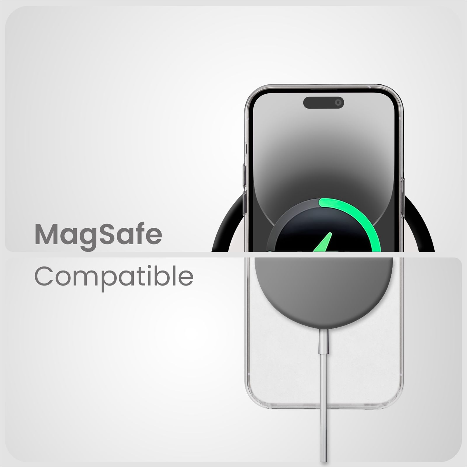GRIPP Ice Frost Hard TPU & Polycarbonate Back Cover for Apple iPhone 15 (MagSafe Compatible, Clear)_5
