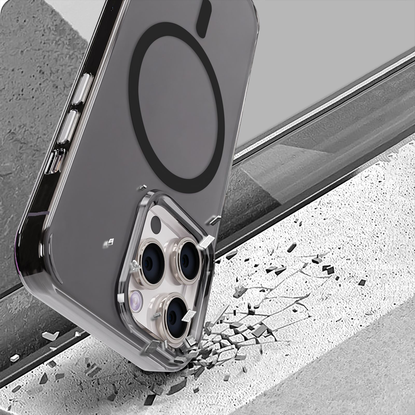 GRIPP Neo Hard TPU & Polycarbonate Back Cover for Apple iPhone 15 Pro Max (MagSafe Compatible, Smoke)_3