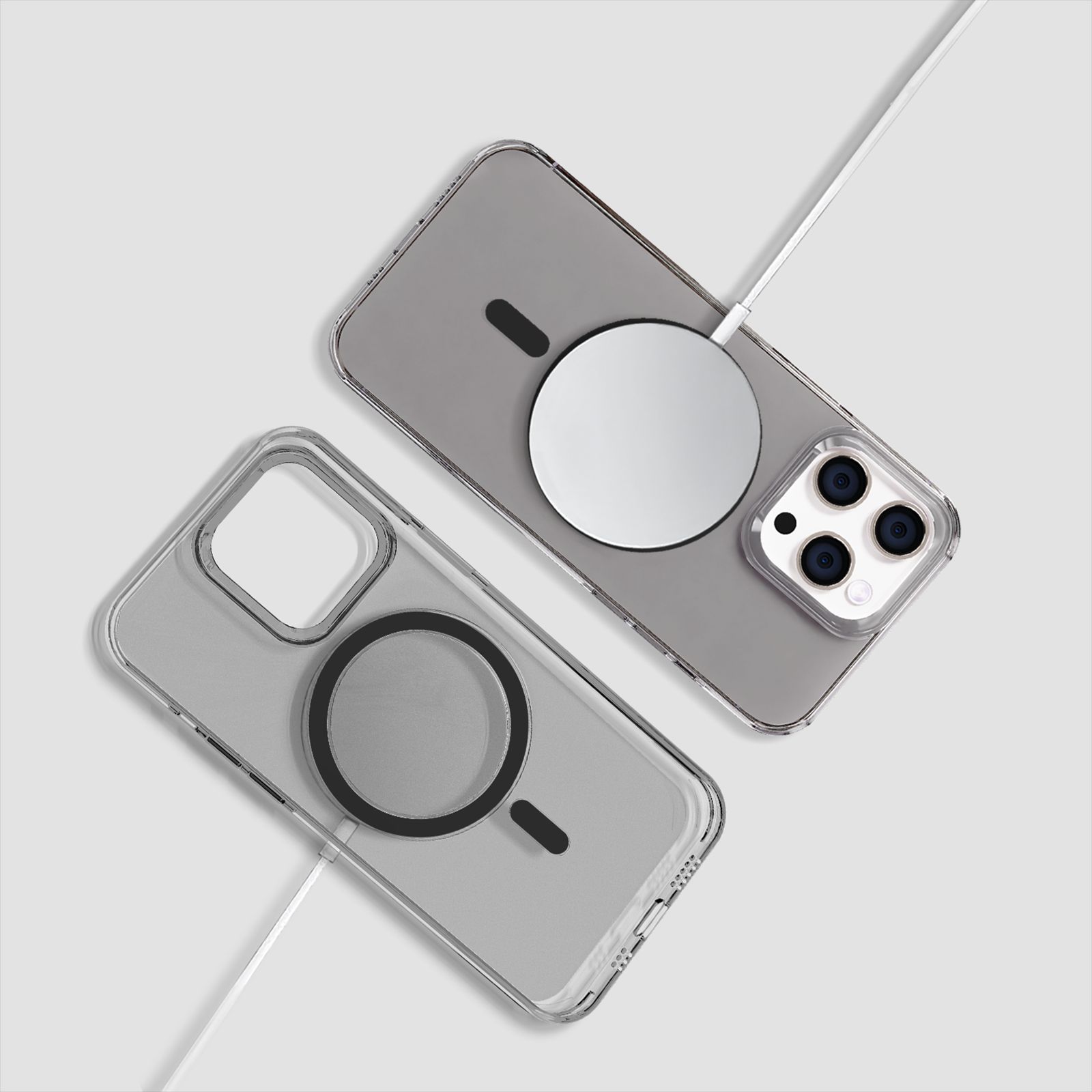 GRIPP Neo Hard TPU & Polycarbonate Back Cover for Apple iPhone 15 Pro Max (MagSafe Compatible, Smoke)_5