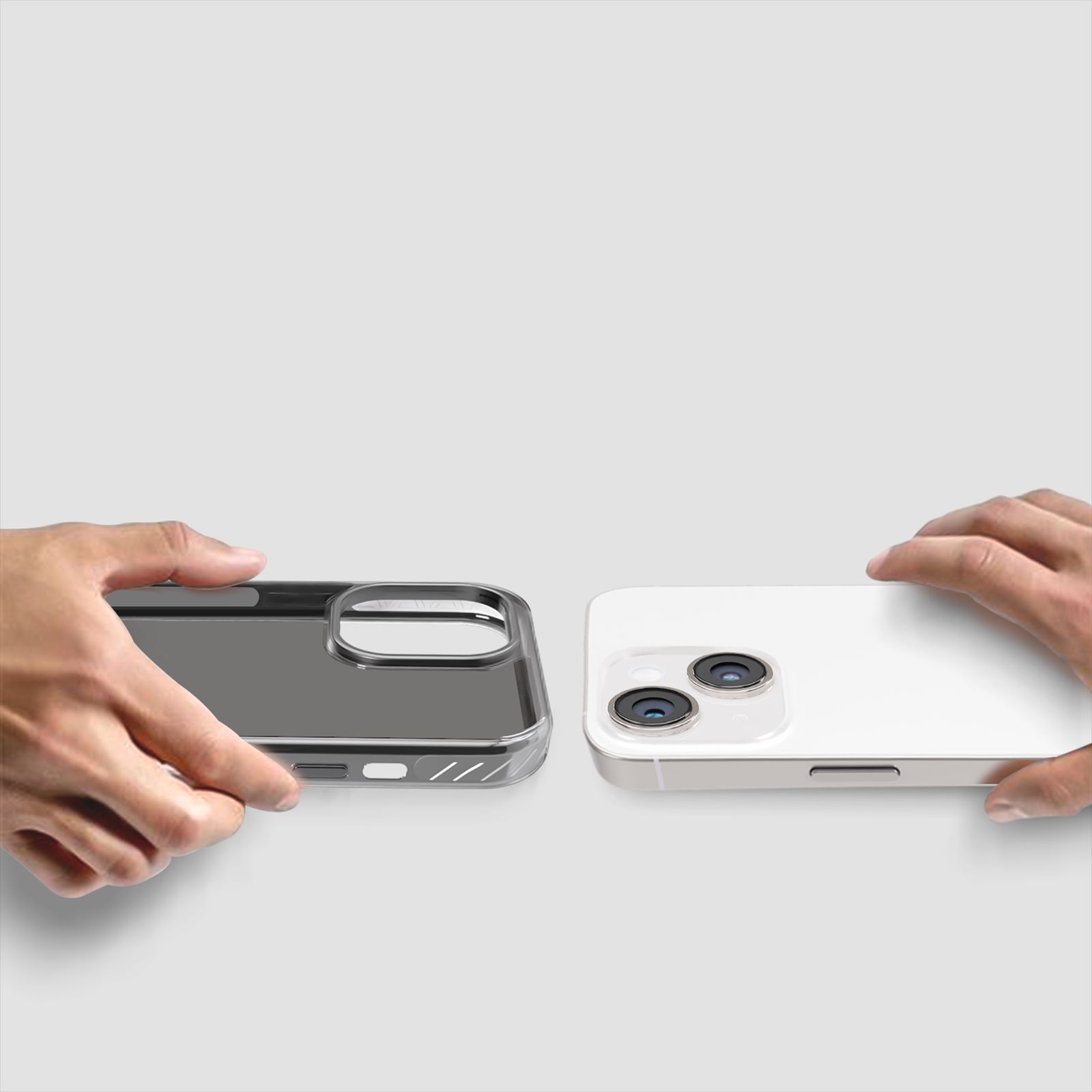 GRIPP Combat Hard TPU & Polycarbonate Back Cover for Apple iPhone 15 Plus (Anti Bacterial Technology, Smoke)_6