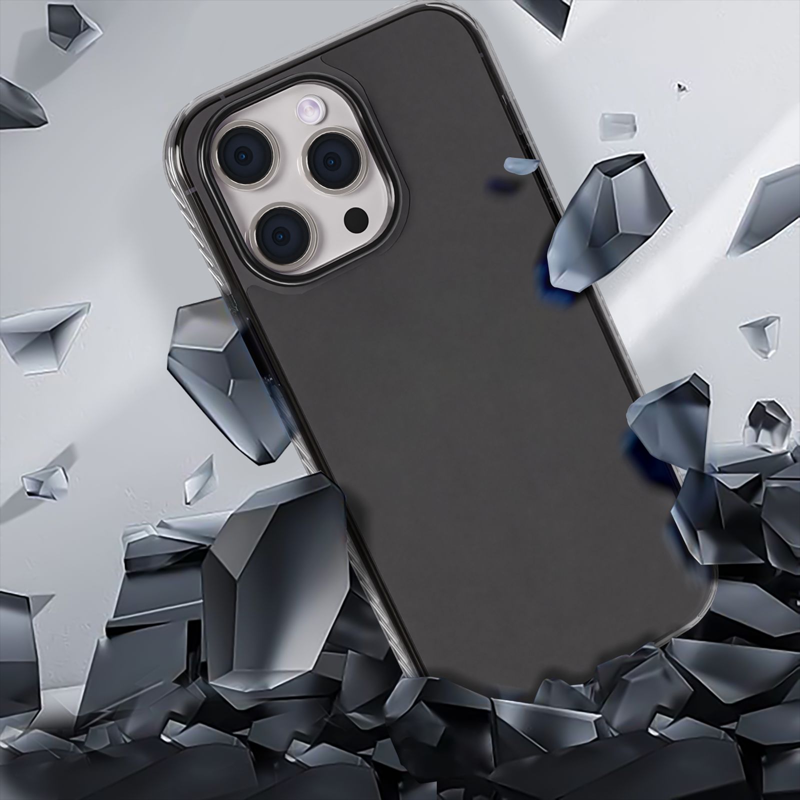 GRIPP Combat Hard TPU & Polycarbonate Back Cover for Apple iPhone 15 Pro (Anti Bacterial Technology, Smoke)_5