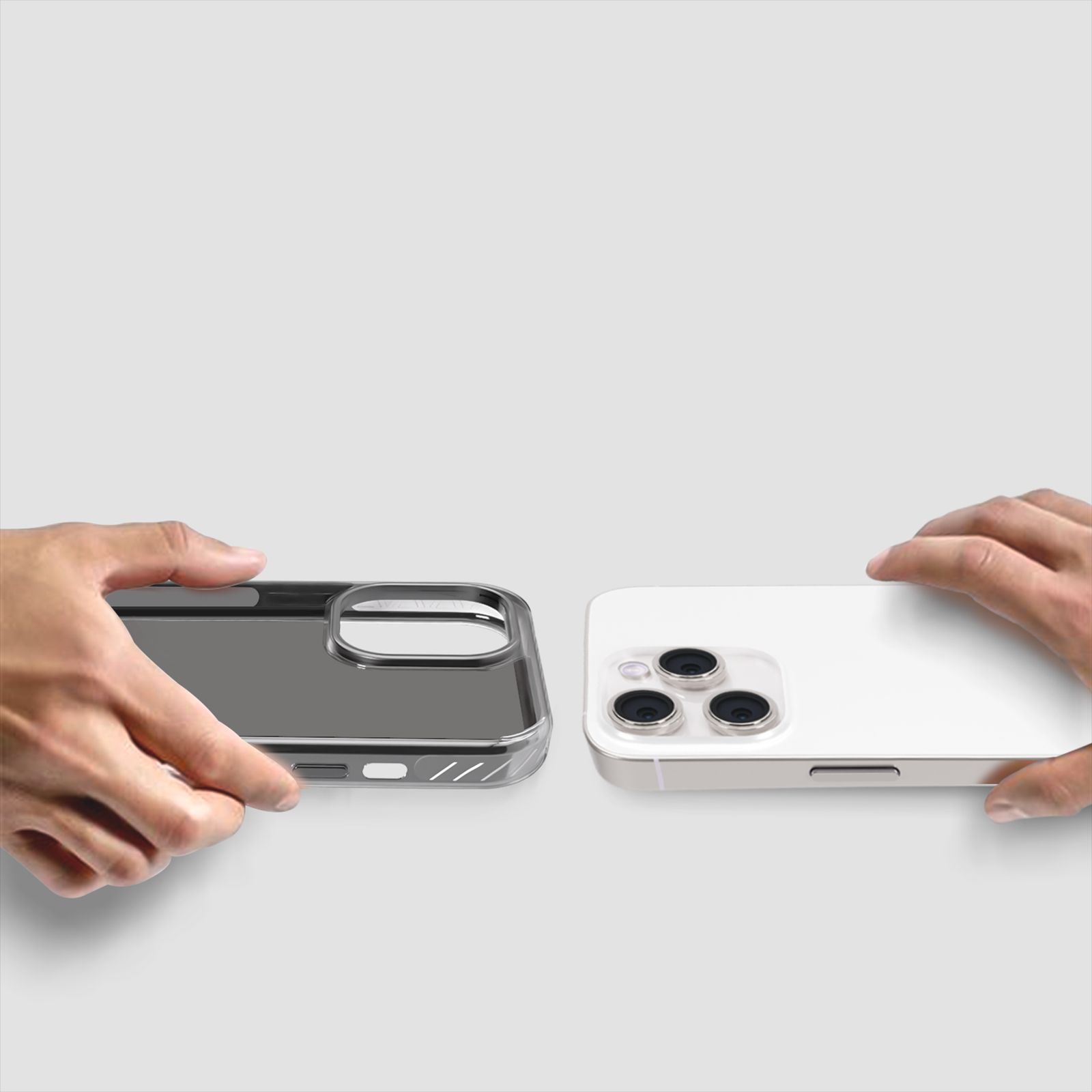 GRIPP Combat Hard TPU & Polycarbonate Back Cover for Apple iPhone 15 Pro Max (Anti Bacterial Technology, Smoke)_7