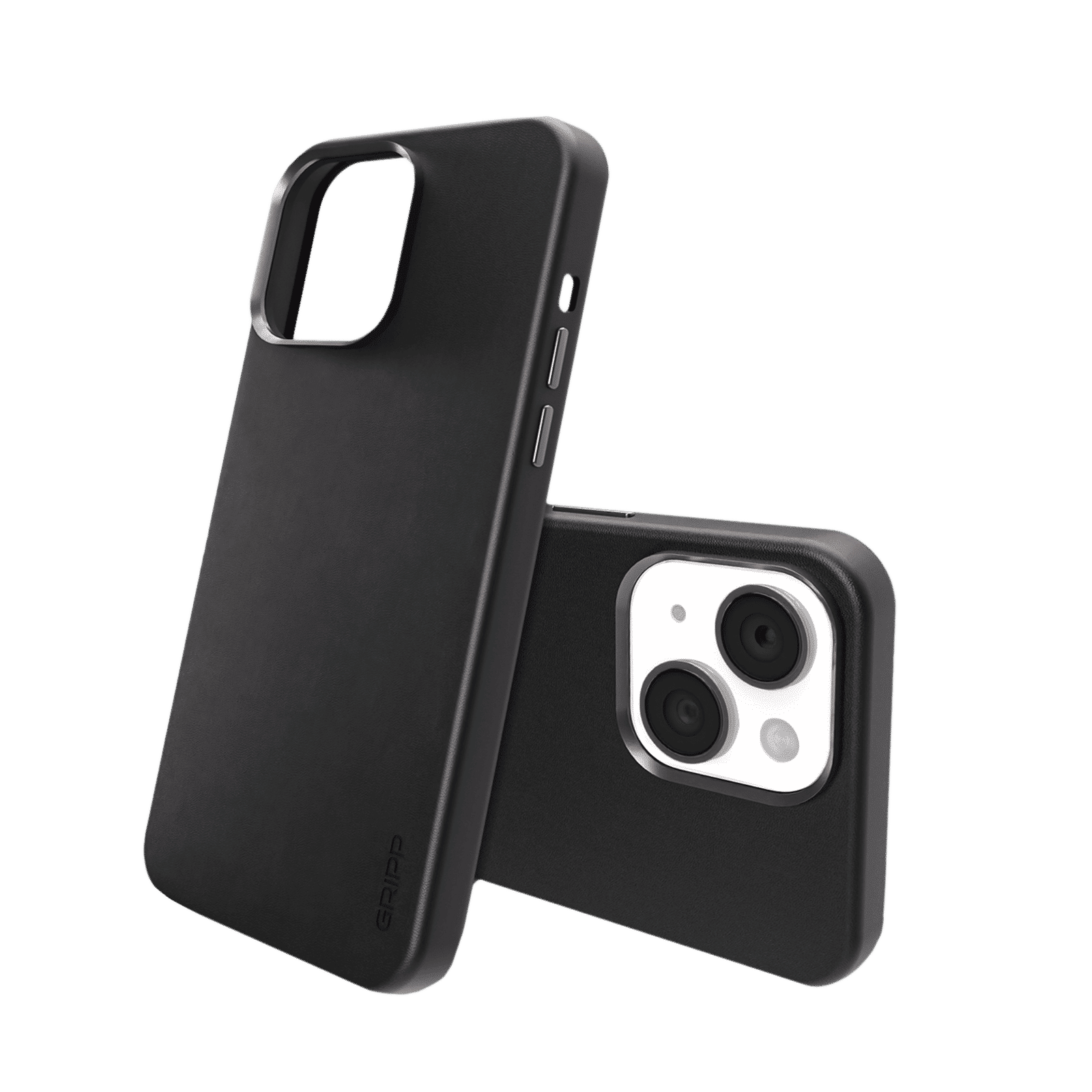 GRIPP Vintage Leather Back Cover for Apple iPhone 15 (MagSafe Compatible, Black)_2