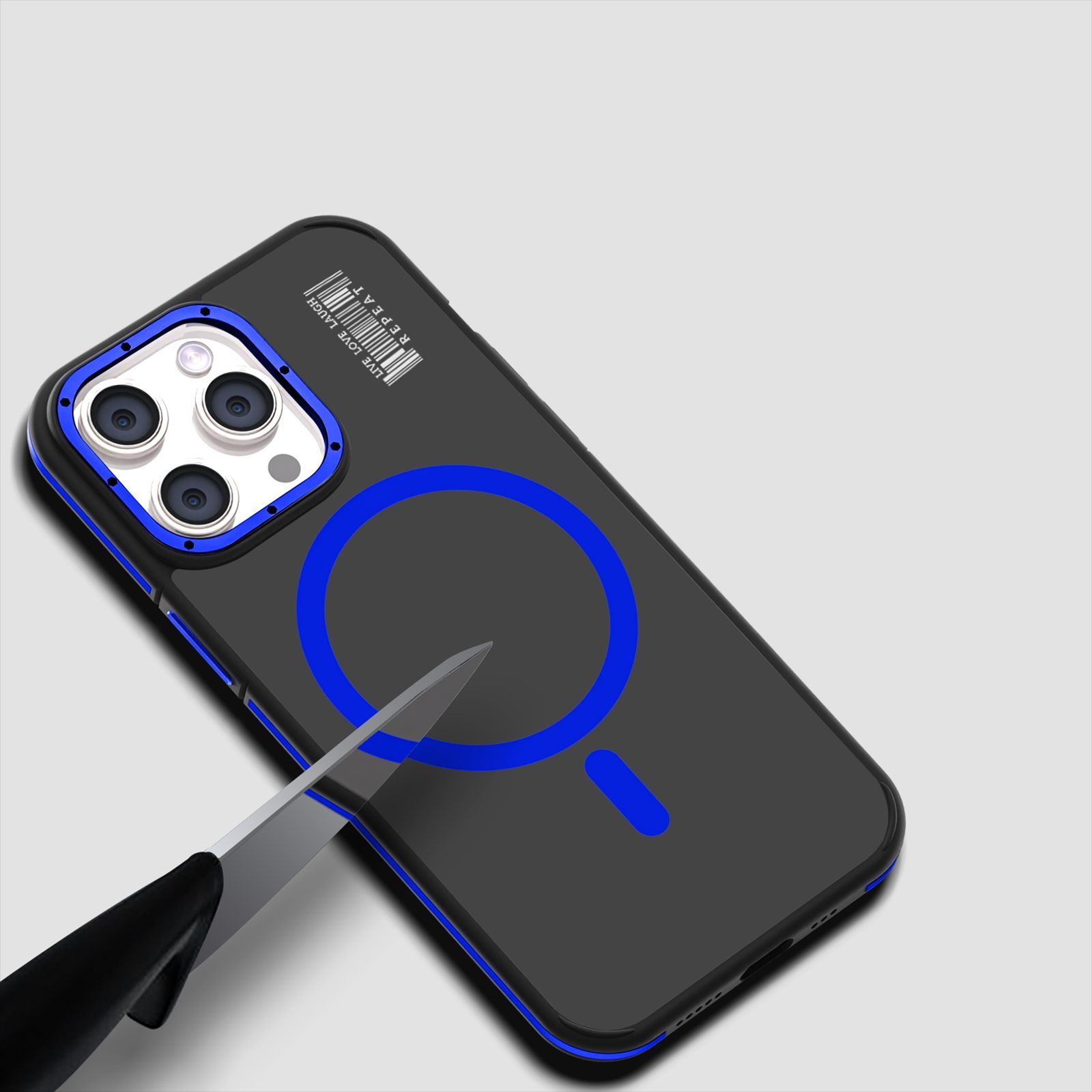 GRIPP Raigor Hard Polycarbonate Back Cover for Apple iPhone 15 Pro (MagSafe Compatible, Blue)_5