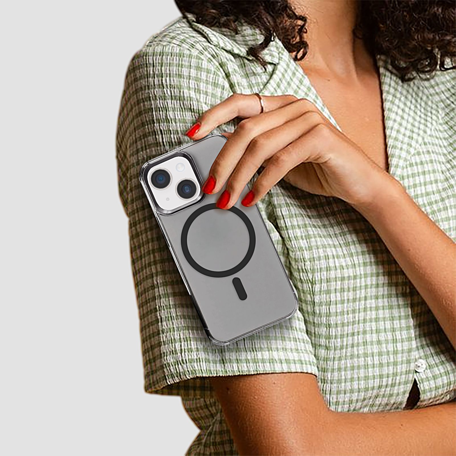 GRIPP Neo Xtreme Hard TPU & Polycarbonate Back Cover for Apple iPhone 15 (MagSafe Compatible, Smoke)_4