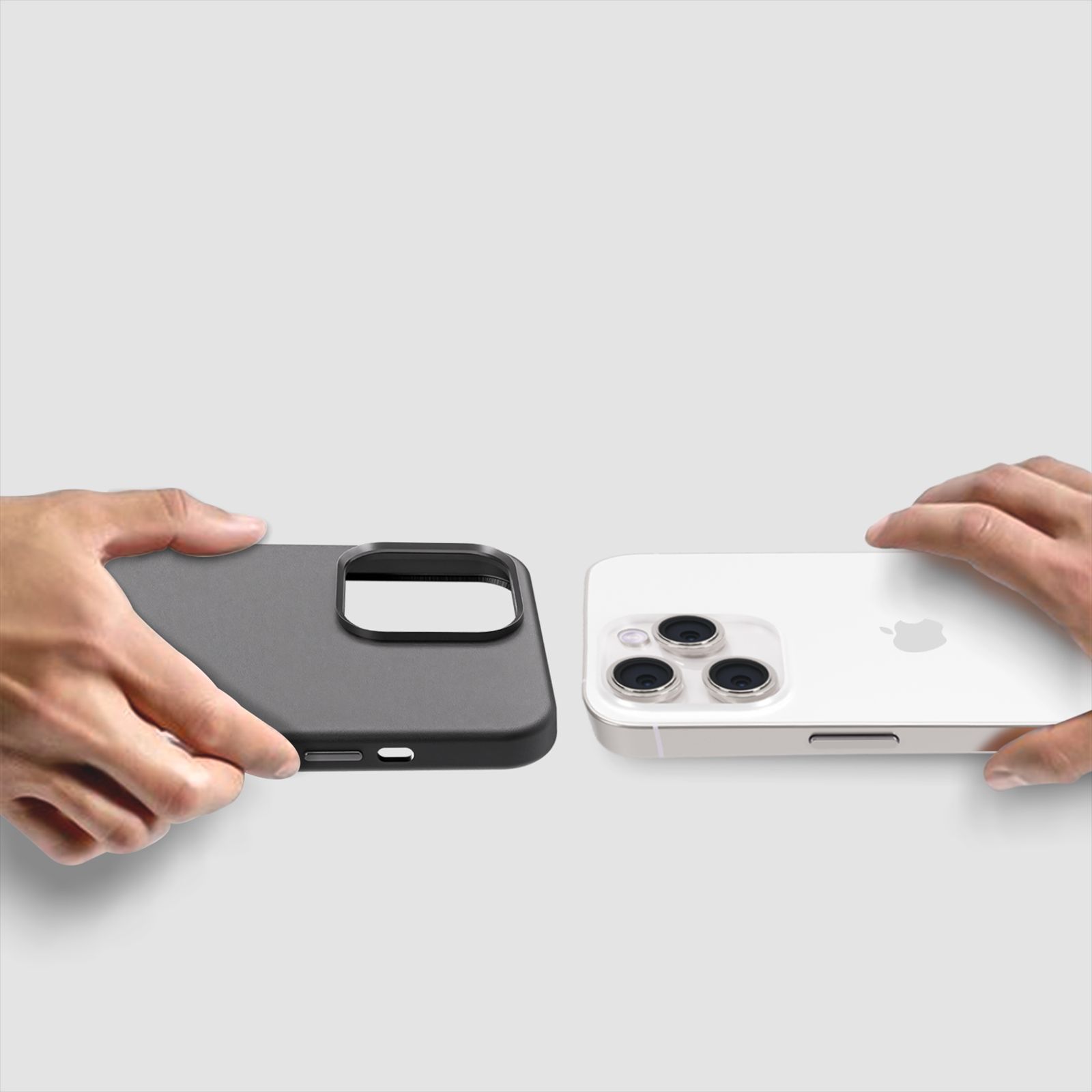 GRIPP Vintage Leather Back Cover for Apple iPhone 15 Pro (MagSafe Compatible, Black)_3