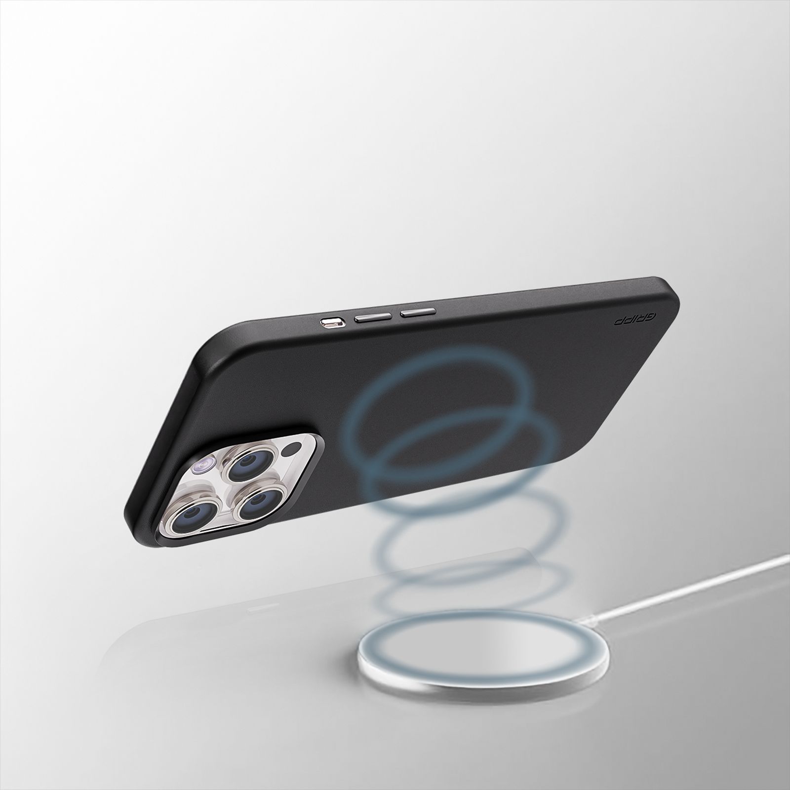 GRIPP Vintage Leather Back Cover for Apple iPhone 15 Pro (MagSafe Compatible, Black)_4