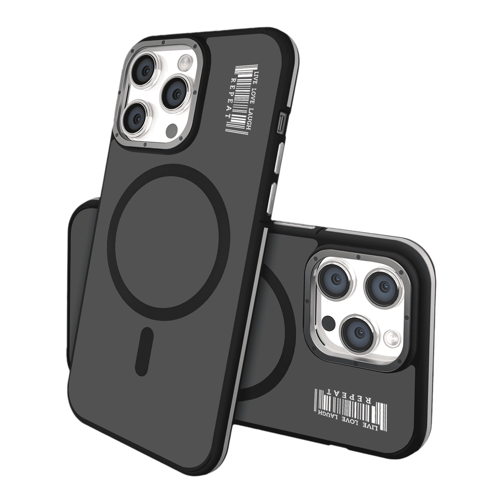 GRIPP Rubon Silicon Back Cover for Apple iPhone 15 Pro (MagSafe Compatible, Black)_2