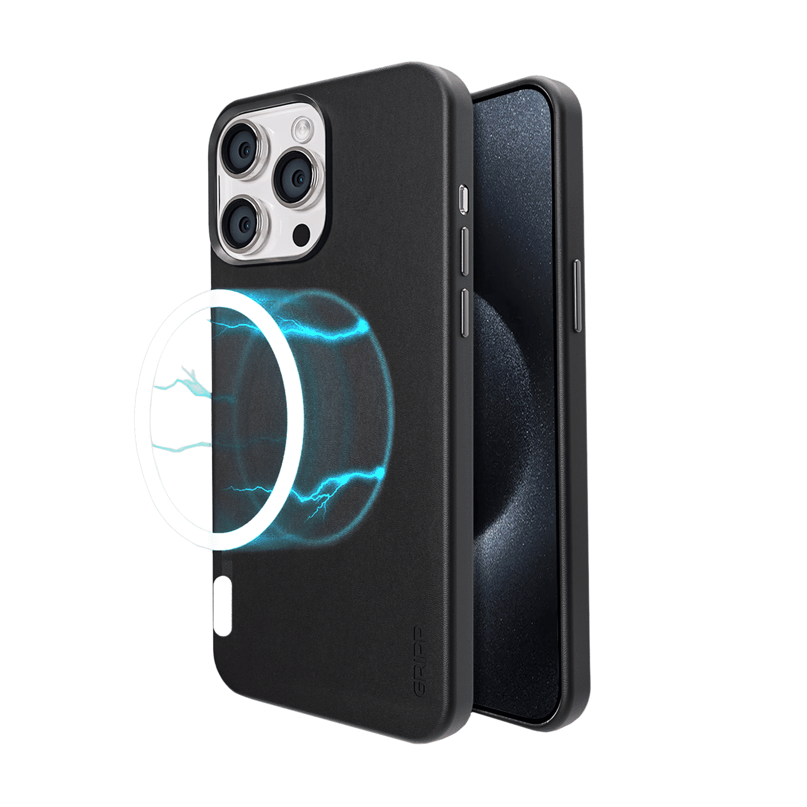 GRIPP Vintage Leather Back Cover for Apple iPhone 15 Pro Max (MagSafe Compatible, Black) GRIPP Vintage Leather Back Cover for Apple iPhone 15 Pro Max (MagSafe Compatible, Black)_1