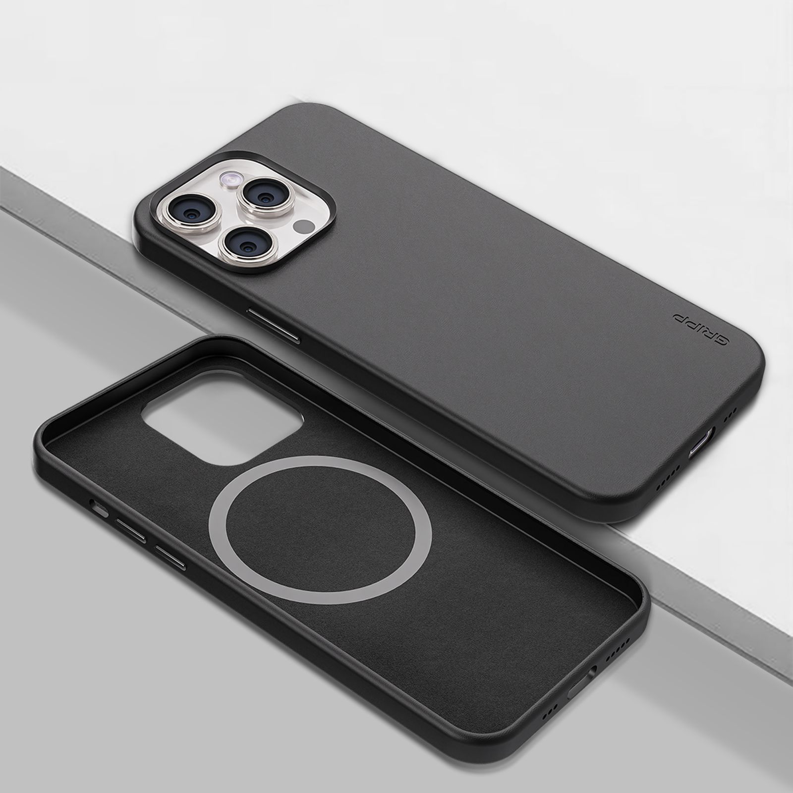 GRIPP Vintage Leather Back Cover for Apple iPhone 15 Pro Max (MagSafe Compatible, Black) GRIPP Vintage Leather Back Cover for Apple iPhone 15 Pro Max (MagSafe Compatible, Black)_7