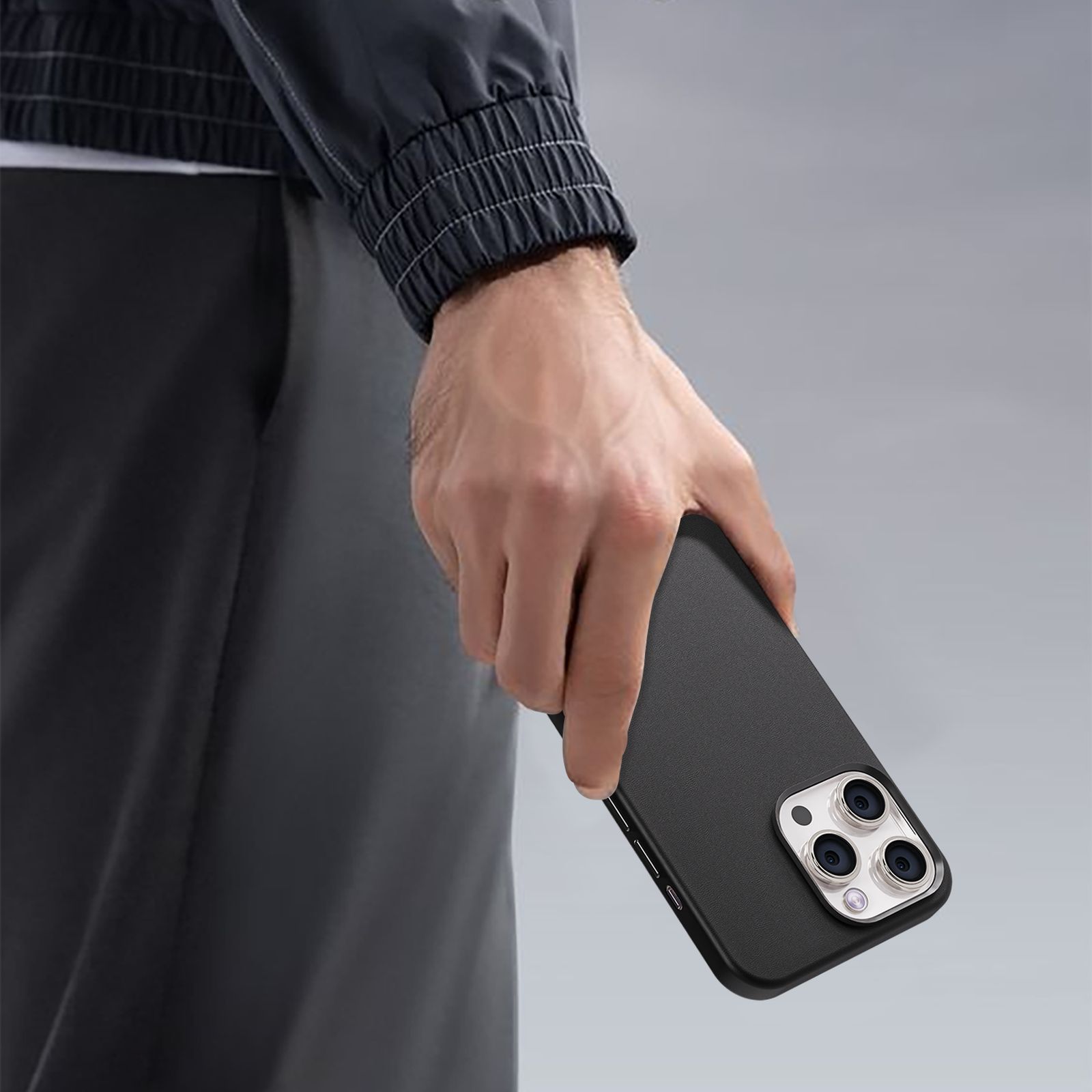 GRIPP Vintage Leather Back Cover for Apple iPhone 15 Pro Max (MagSafe Compatible, Black) GRIPP Vintage Leather Back Cover for Apple iPhone 15 Pro Max (MagSafe Compatible, Black)_8