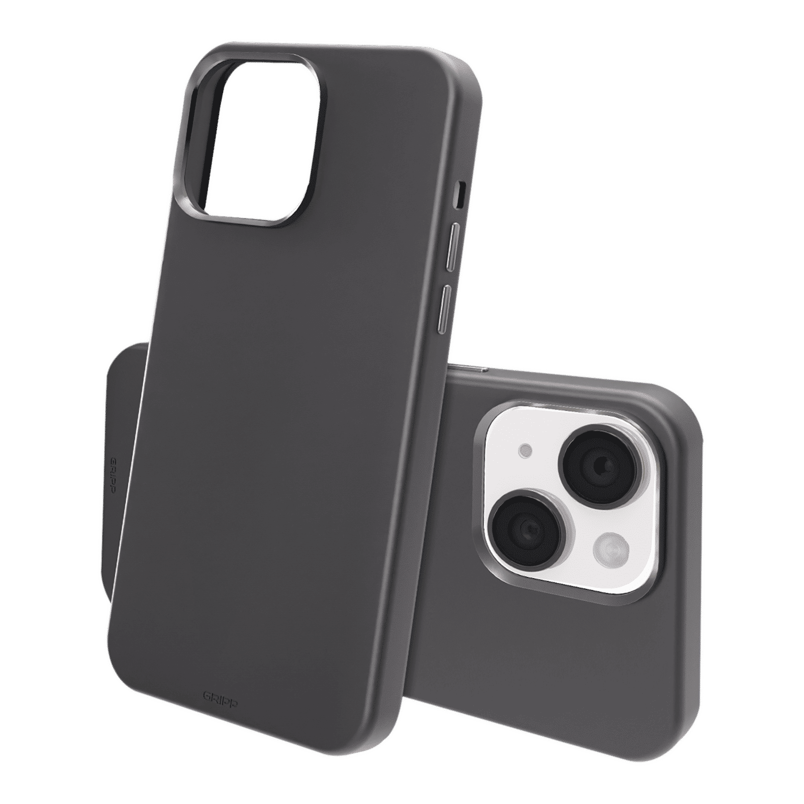 GRIPP Rubon Silicon Back Cover for Apple iPhone 15 Plus (MagSafe Compatible, Grey)_2