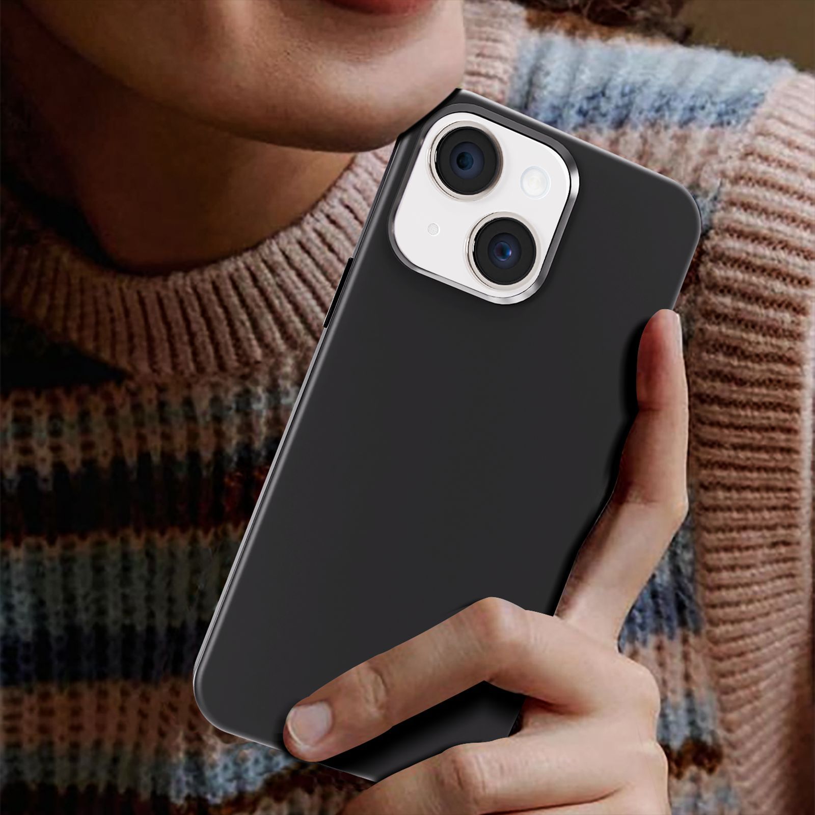 GRIPP Rubon Silicon Back Cover for Apple iPhone 15 Plus (MagSafe Compatible, Grey)_3