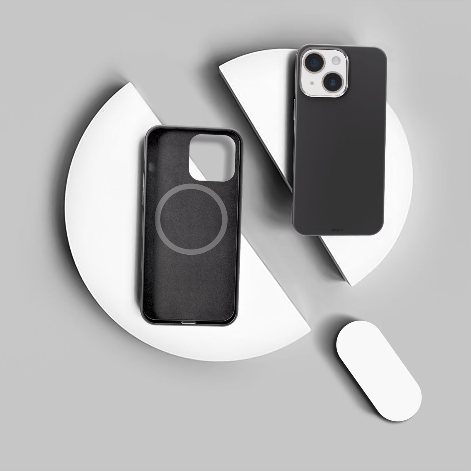 GRIPP Rubon Silicon Back Cover for Apple iPhone 15 Plus (MagSafe Compatible, Grey)_4