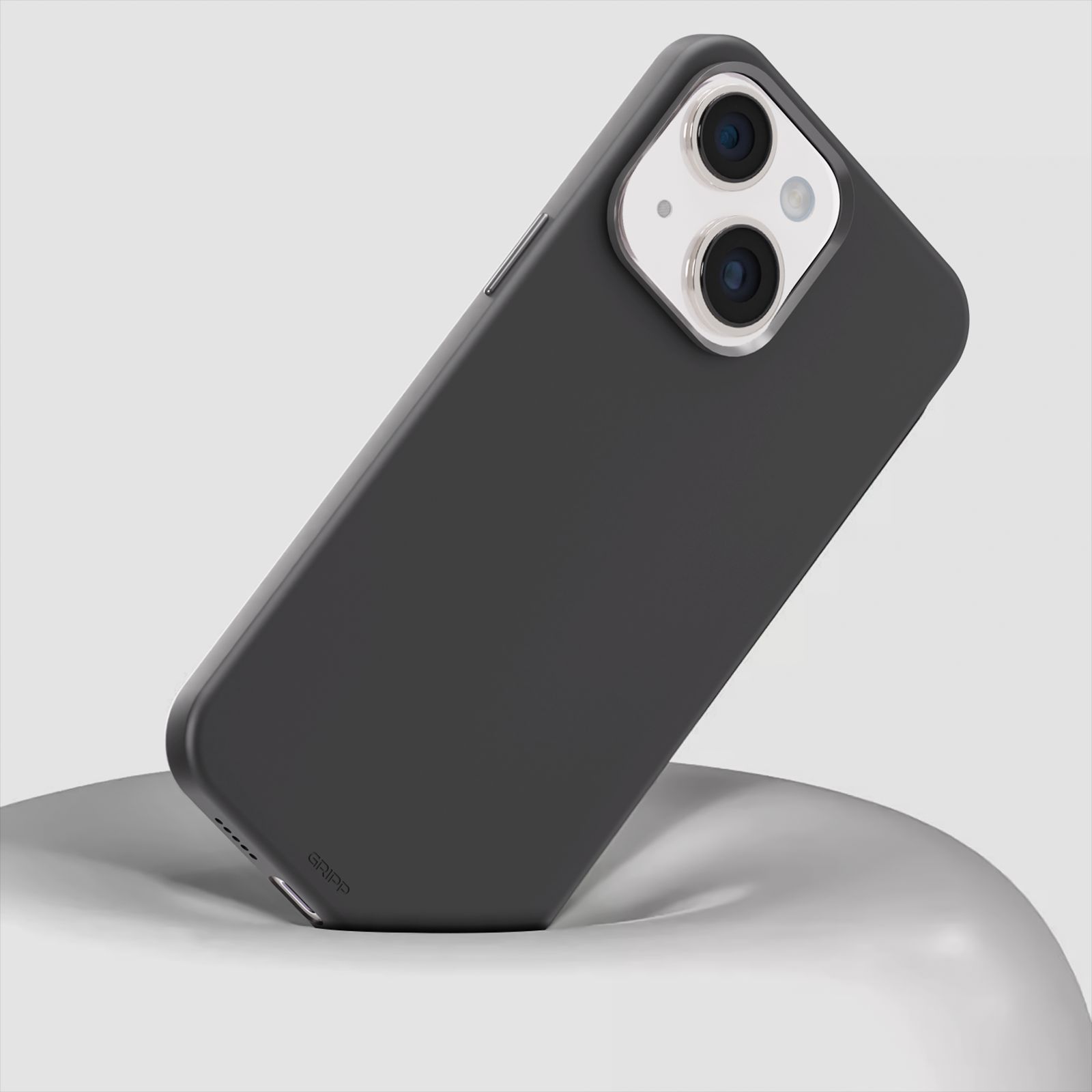 GRIPP Rubon Silicon Back Cover for Apple iPhone 15 Plus (MagSafe Compatible, Grey)_5