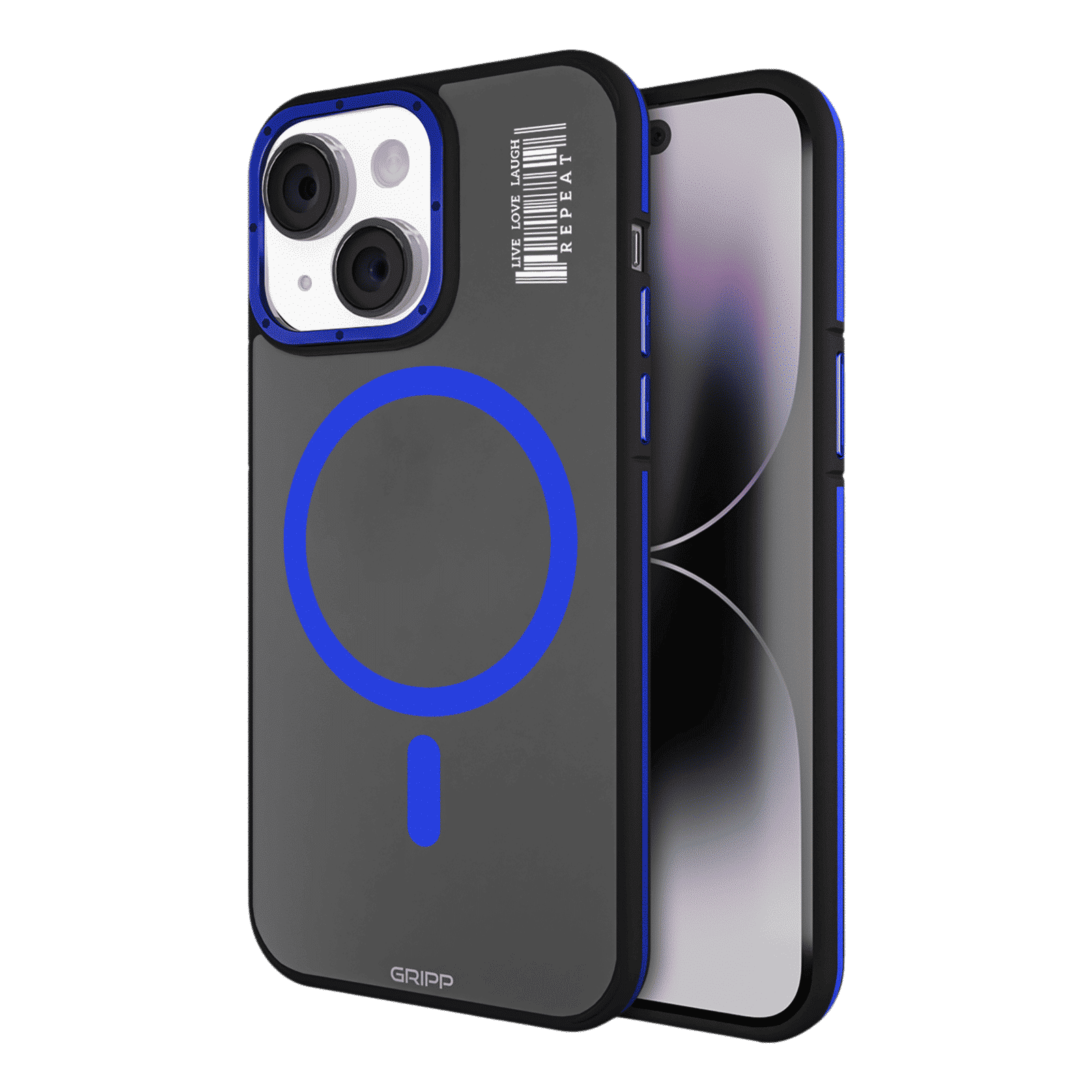 GRIPP Raigor Hard & Soft Polycarbonate & Thermoplastic Elastomer Back Cover for Apple iPhone 15 (MagSafe Compatible, Blue)_1