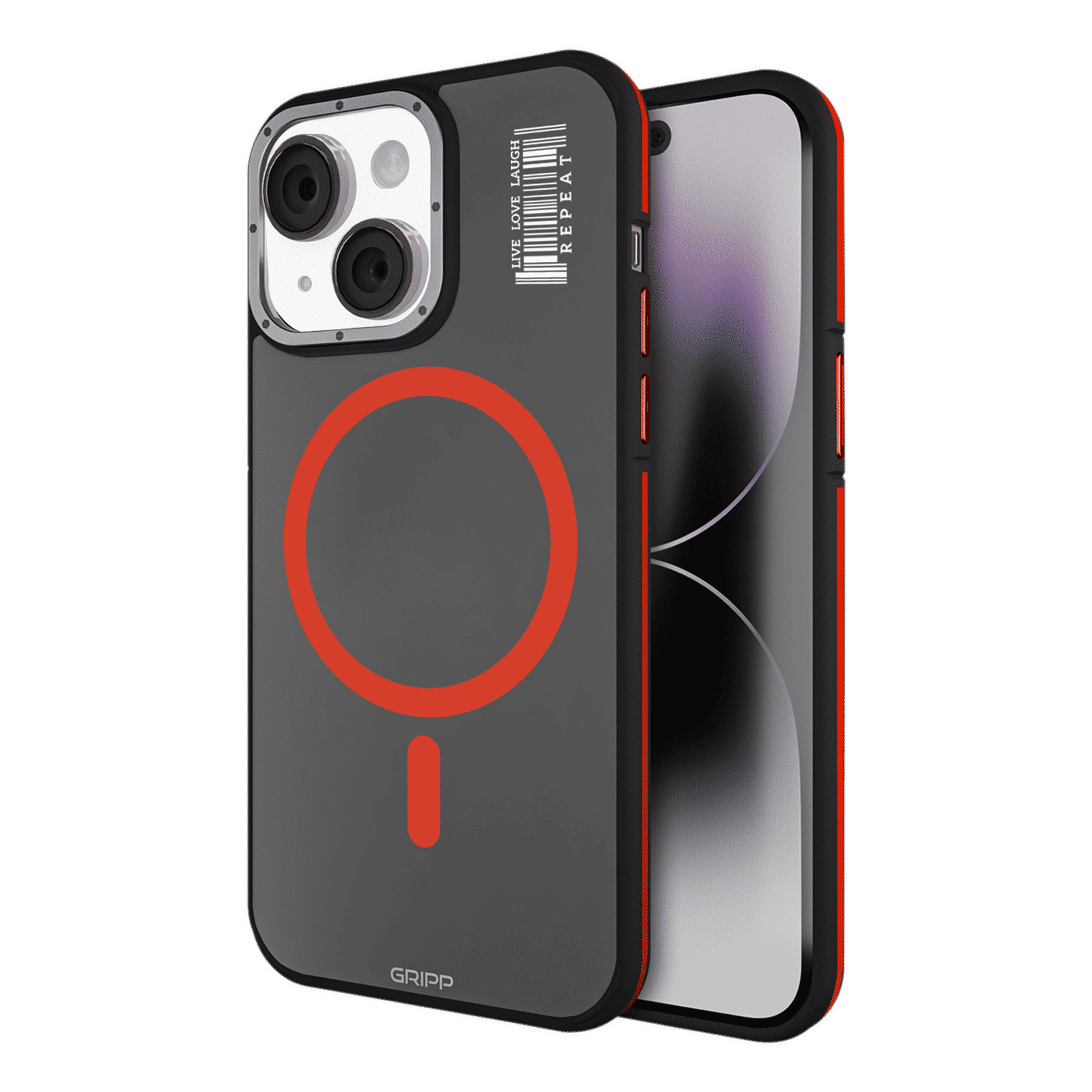 GRIPP Raigor Hard Polycarbonate Back Cover for Apple iPhone 15 (MagSafe Compatible, Red)_1