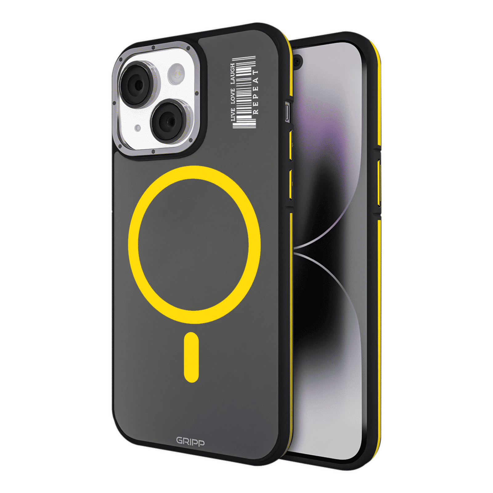 GRIPP Raigor Hard Polycarbonate Back Cover for Apple iPhone 15 (MagSafe Compatible, Yellow)_1