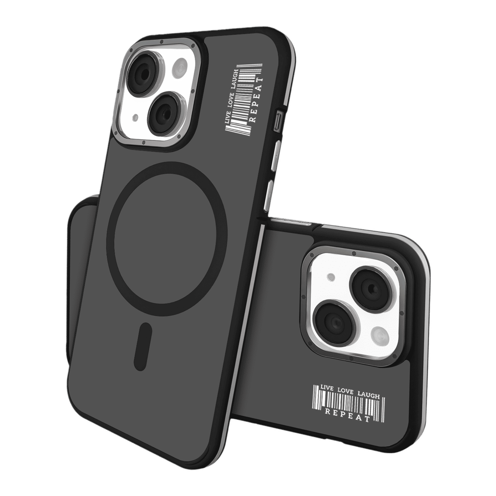 GRIPP Rubon Silicon Back Cover for Apple iPhone 15 (MagSafe Compatible, Black)_2