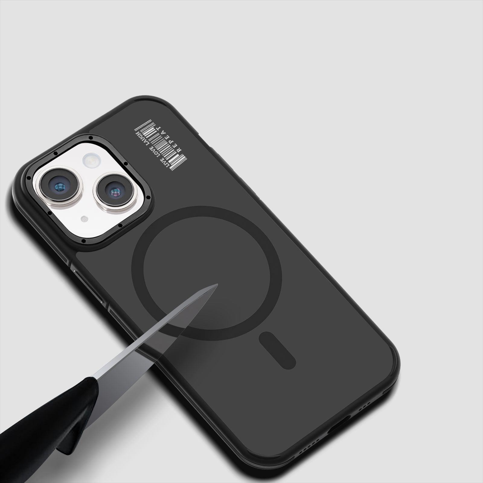 GRIPP Rubon Silicon Back Cover for Apple iPhone 15 (MagSafe Compatible, Black)_3