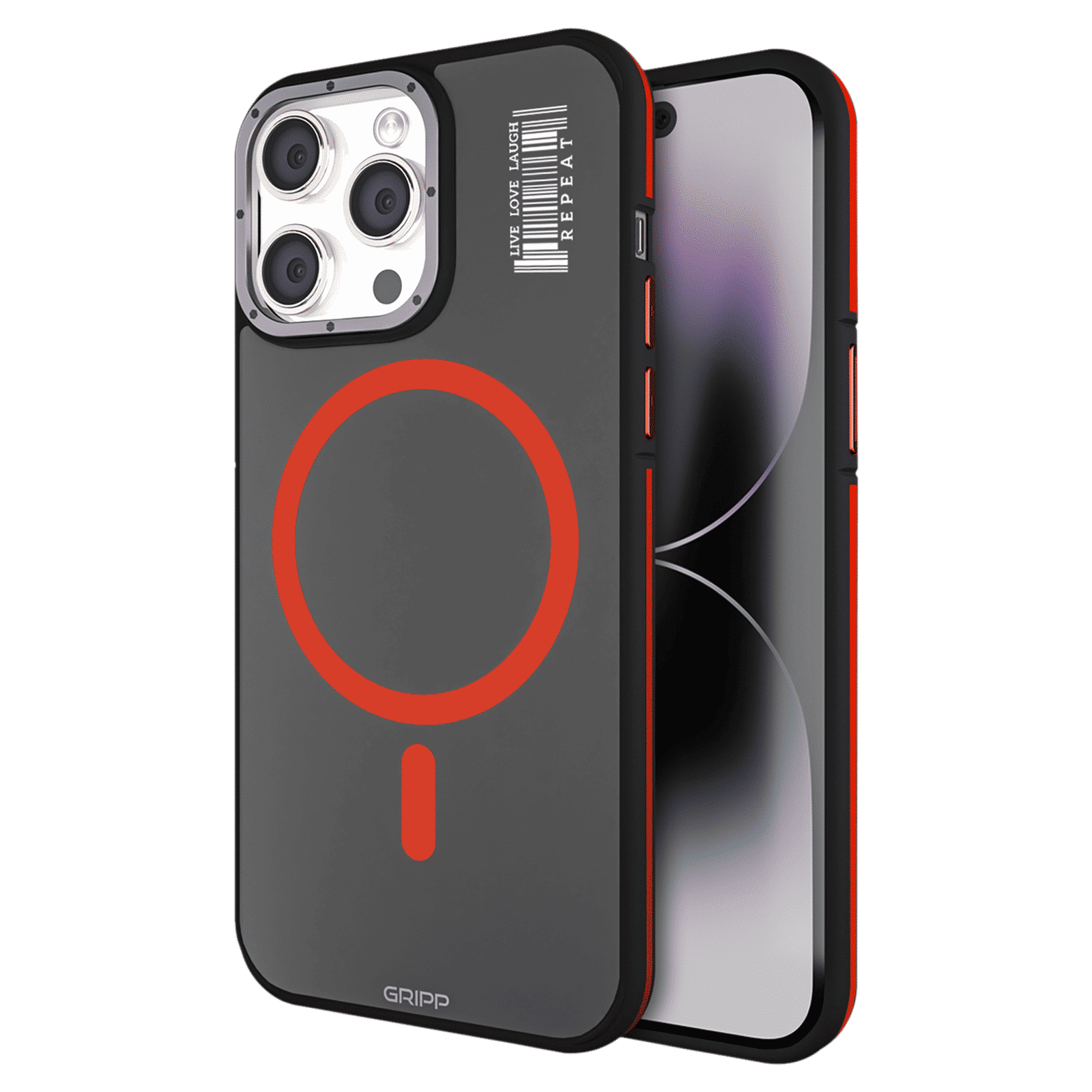 GRIPP Raigor Hard Polycarbonate Back Cover for Apple iPhone 15 Pro Max (MagSafe Compatible, Red)_1