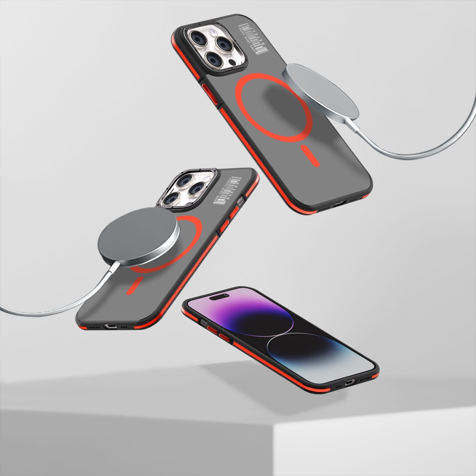 GRIPP Raigor Hard Polycarbonate Back Cover for Apple iPhone 15 Pro Max (MagSafe Compatible, Red)_6