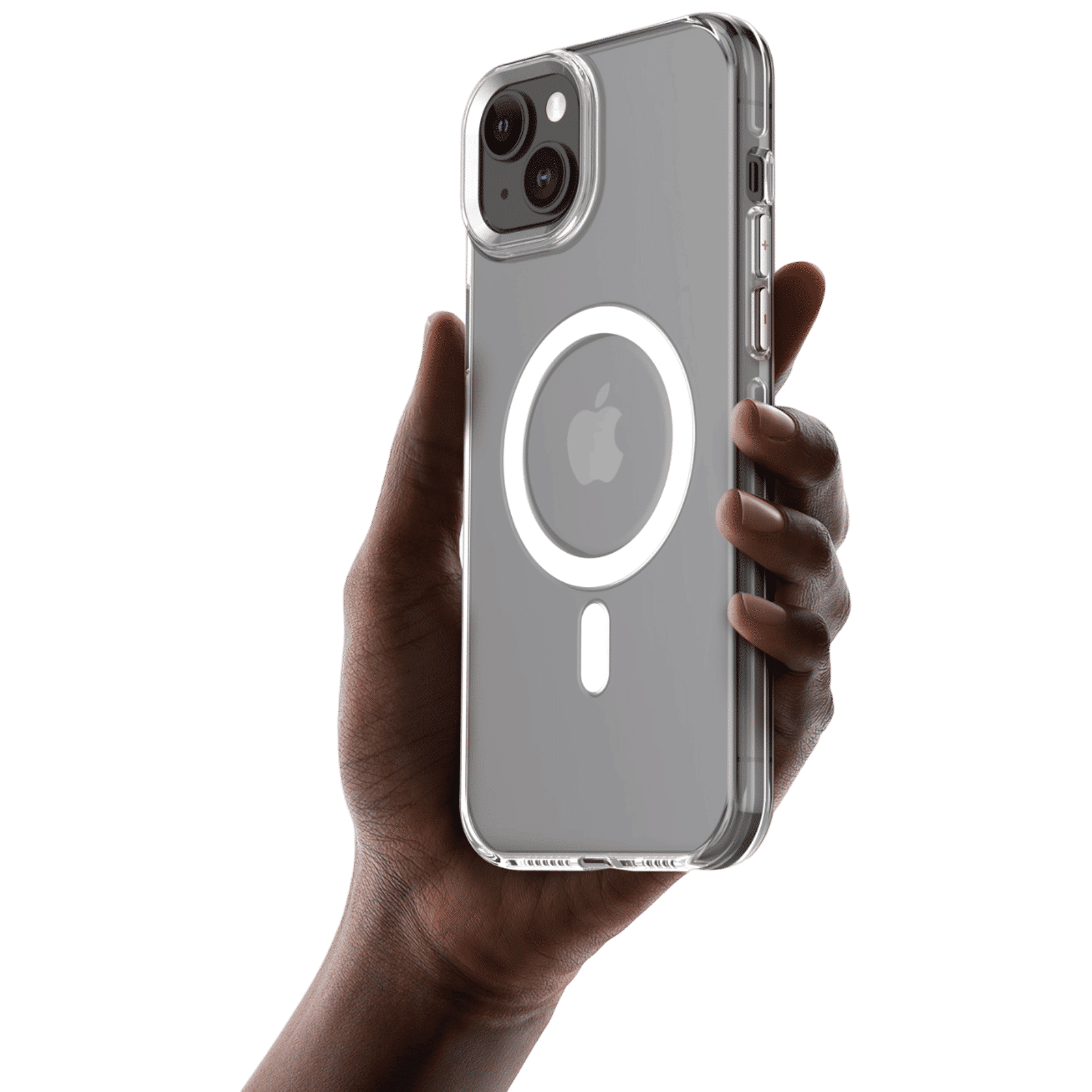 Muvtech Crystal Pro Snap Hard Polycarbonate & Thermoplastic Polyurethane Back Case for Apple iPhone 15 (Supports Wireless Charging, White)_3