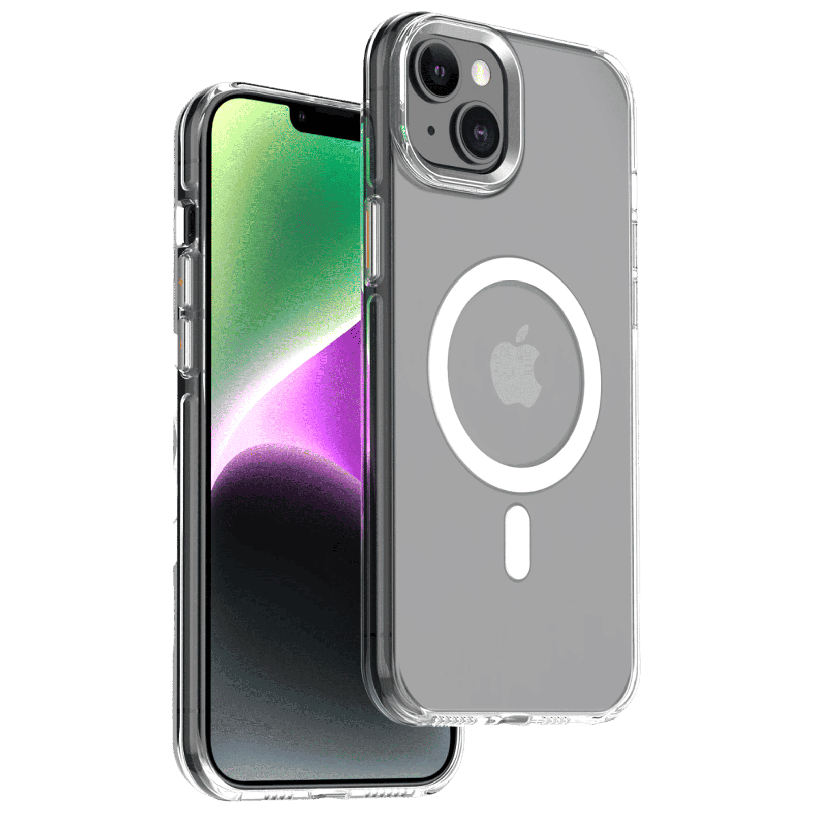 Muvtech Crystal Pro Snap Hard Polycarbonate & Thermoplastic Polyurethane Back Case for Apple iPhone 15 (Supports Wireless Charging, White)_1