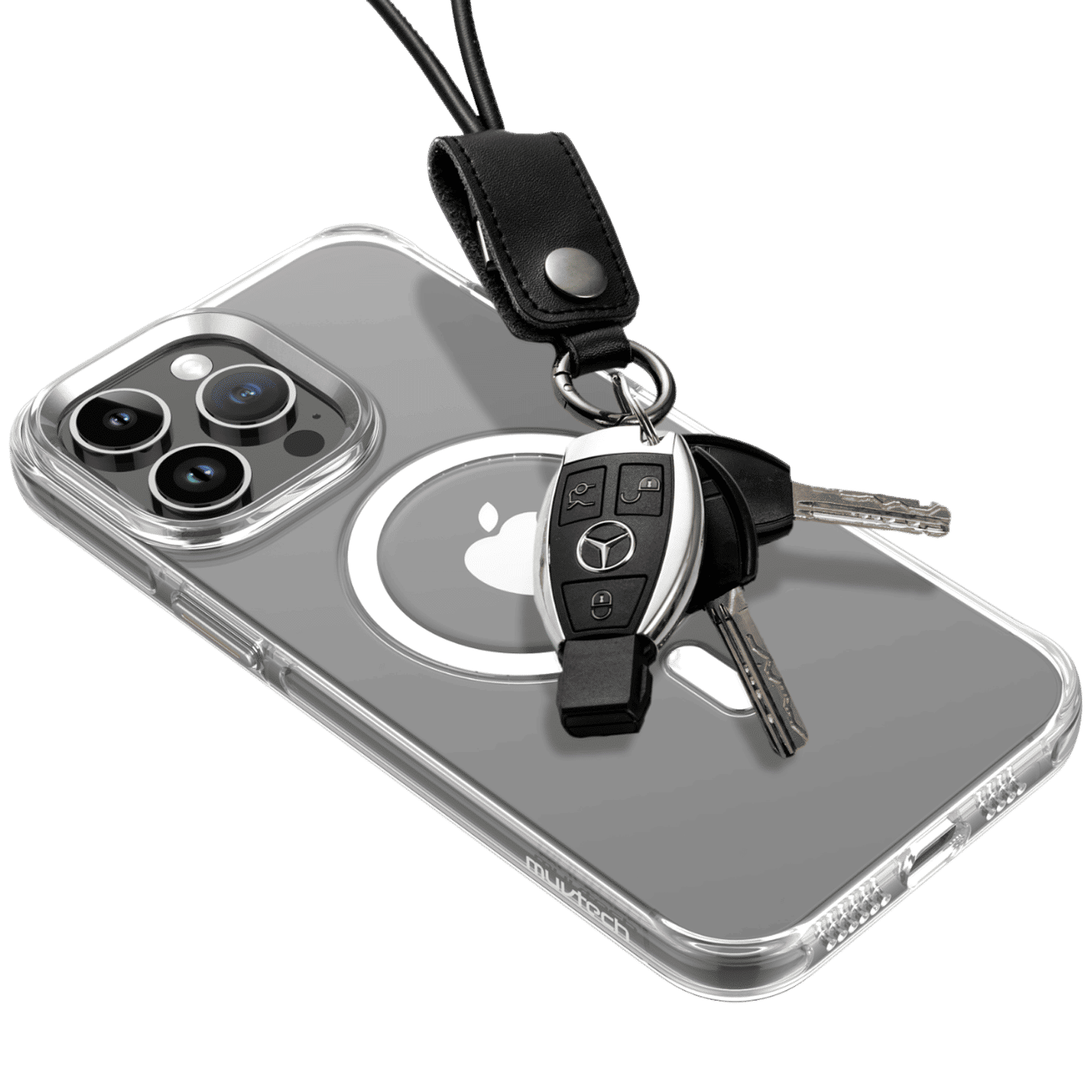 Muvtech Crystal Pro Snap Hard Polycarbonate & Thermoplastic Polyurethane Back Case for Apple iPhone 15 Pro (Supports Wireless Charging, White)_4