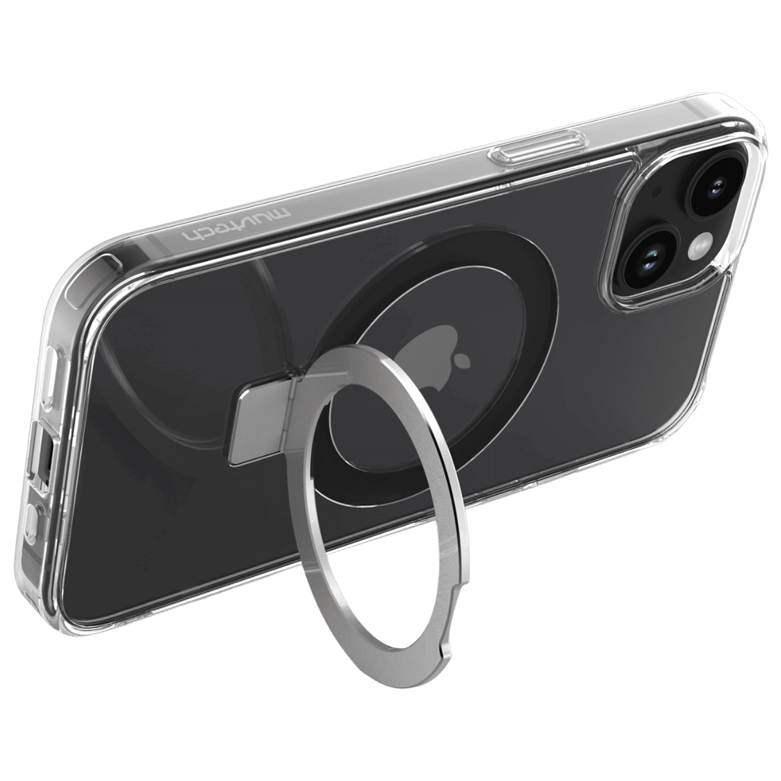 Muvtech Rio Snap Hard Polycarbonate & Thermoplastic Polyurethane Back Case for Apple iPhone 15 (Supports Wireless Charging, Clear)_3