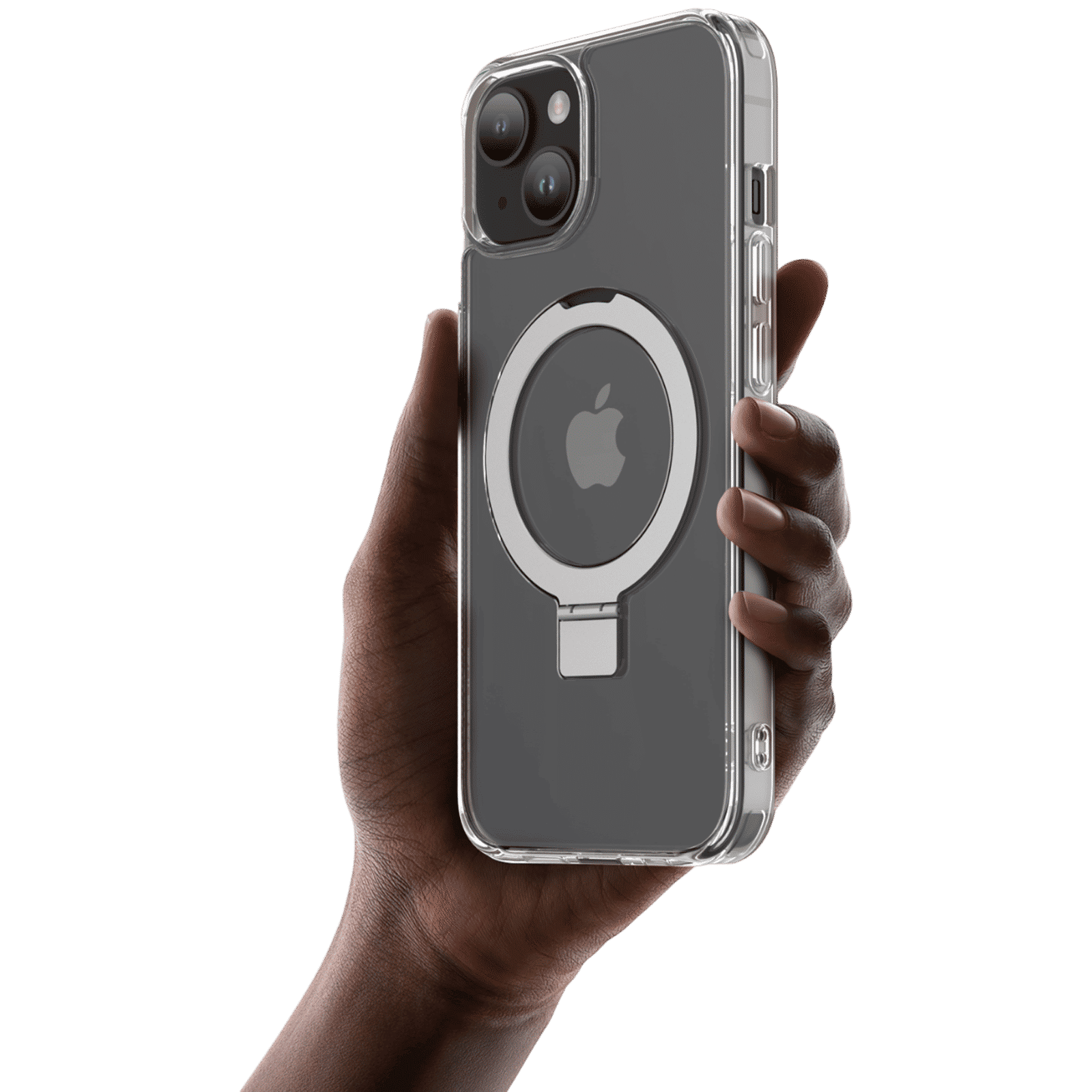 Muvtech Rio Snap Hard Polycarbonate & Thermoplastic Polyurethane Back Case for Apple iPhone 15 (Supports Wireless Charging, Clear)_5