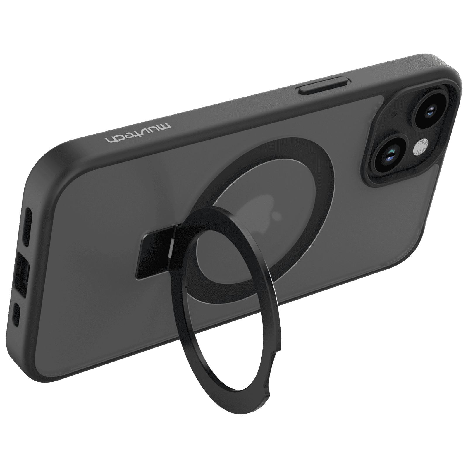 Muvtech Rio Snap Hard Polycarbonate & Thermoplastic Polyurethane Back Case for Apple iPhone 15 Plus (Camera Protection, Black)_2